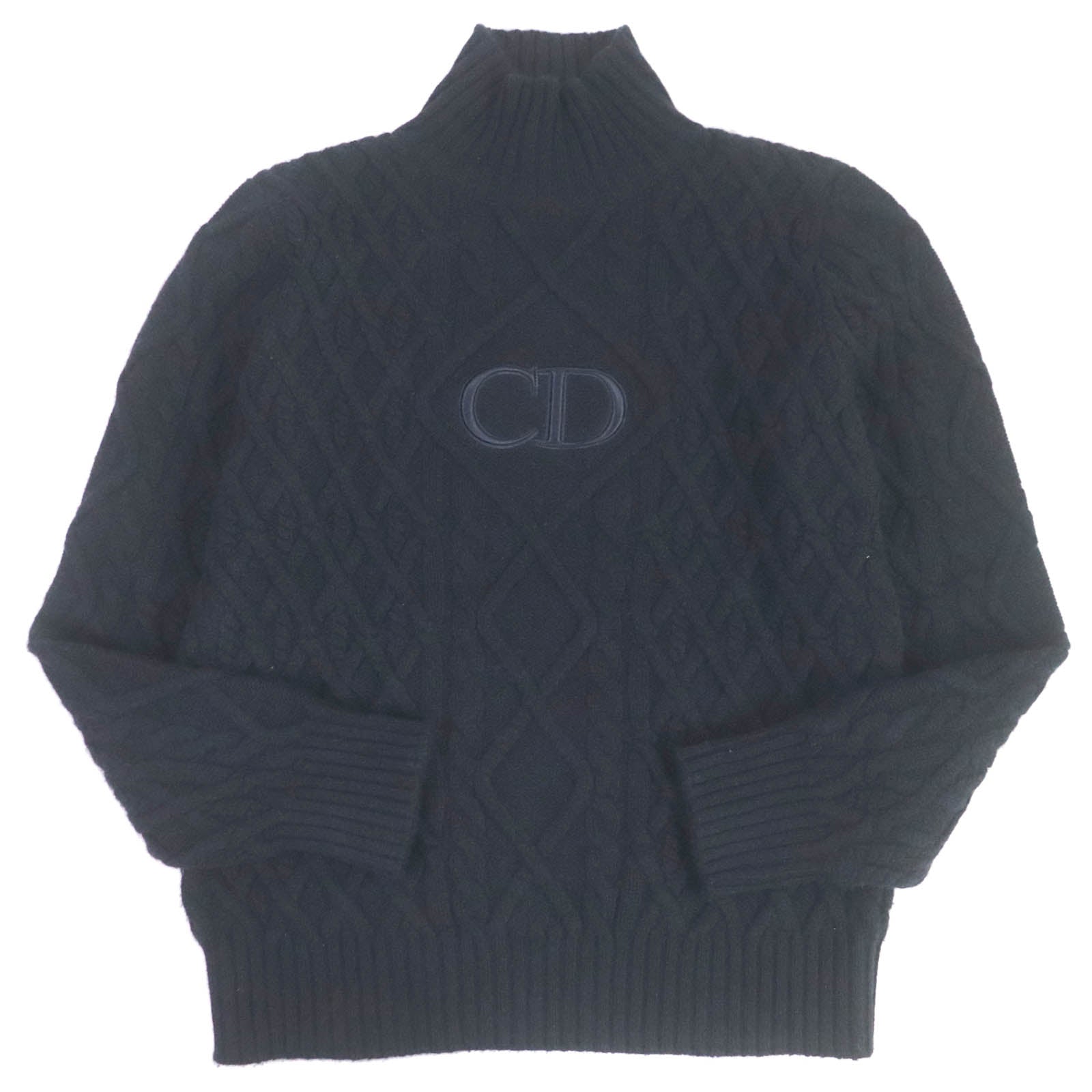 Excellent DIOR sweater CD logo embroidered cashmere mens M 113M616AT183
