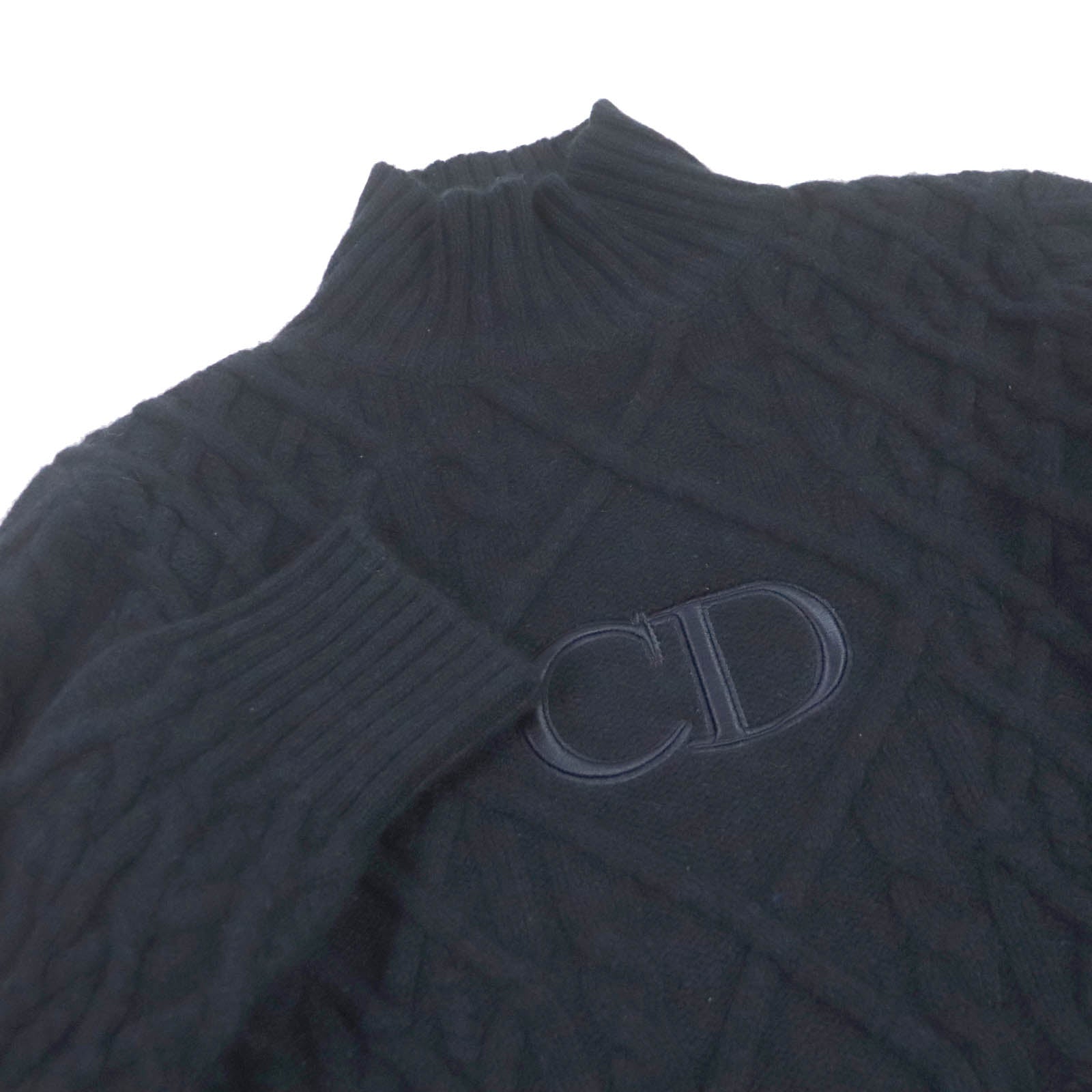 Excellent DIOR sweater CD logo embroidered cashmere mens M 113M616AT183