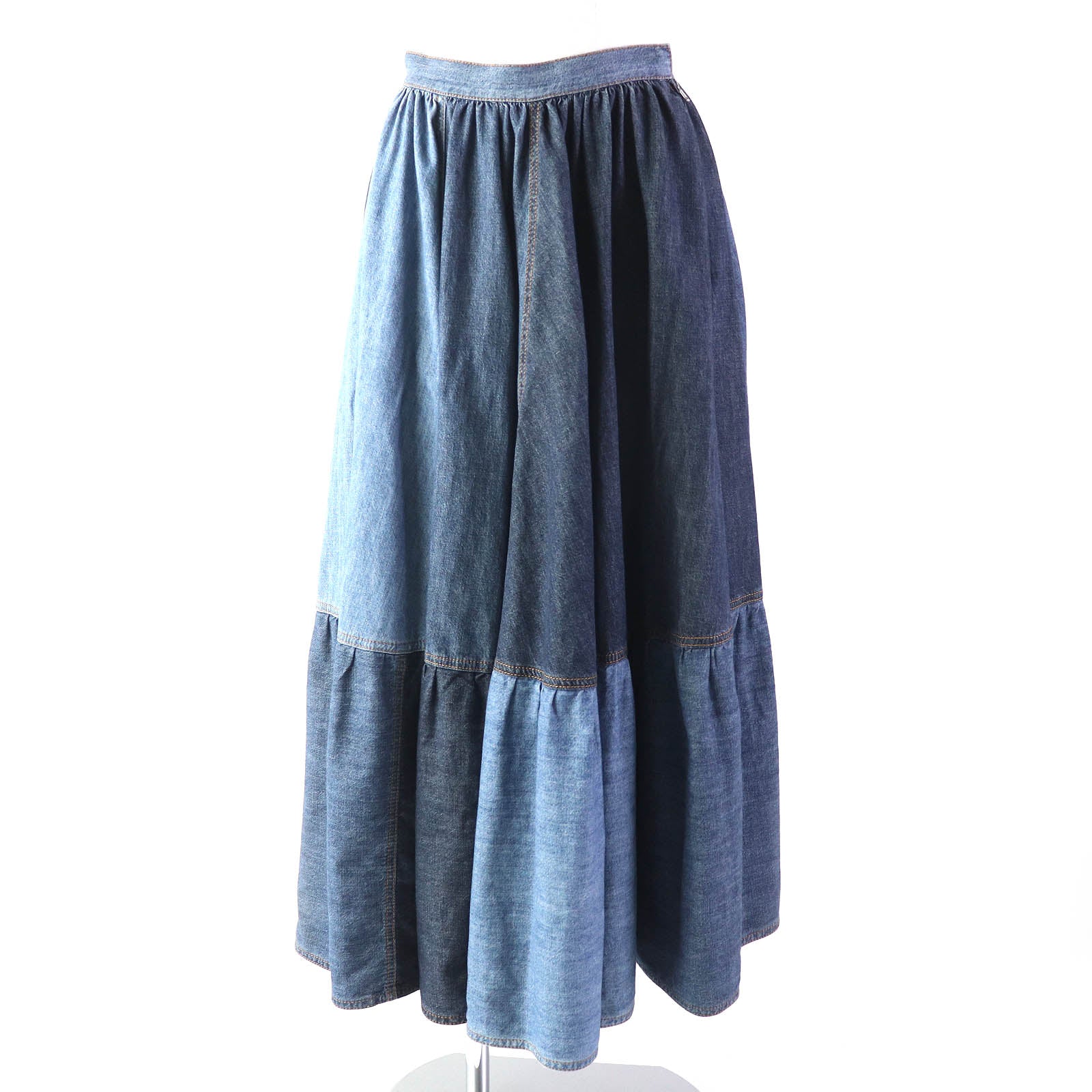 Discounted Great Christian Dior flare skirt Patchwork design cotton