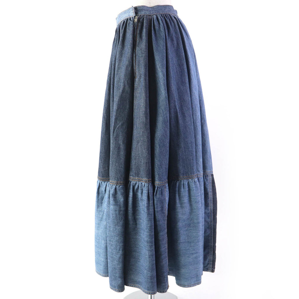 Discounted Great Christian Dior flare skirt Patchwork design cotton