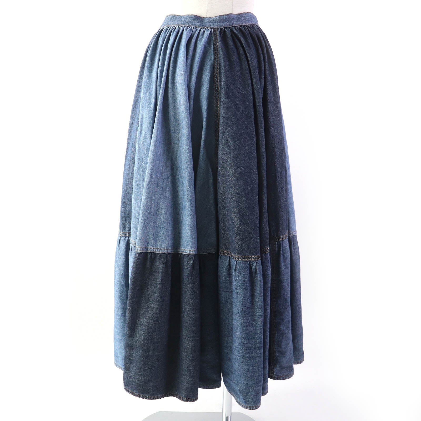 Discounted Great Christian Dior flare skirt Patchwork design cotton