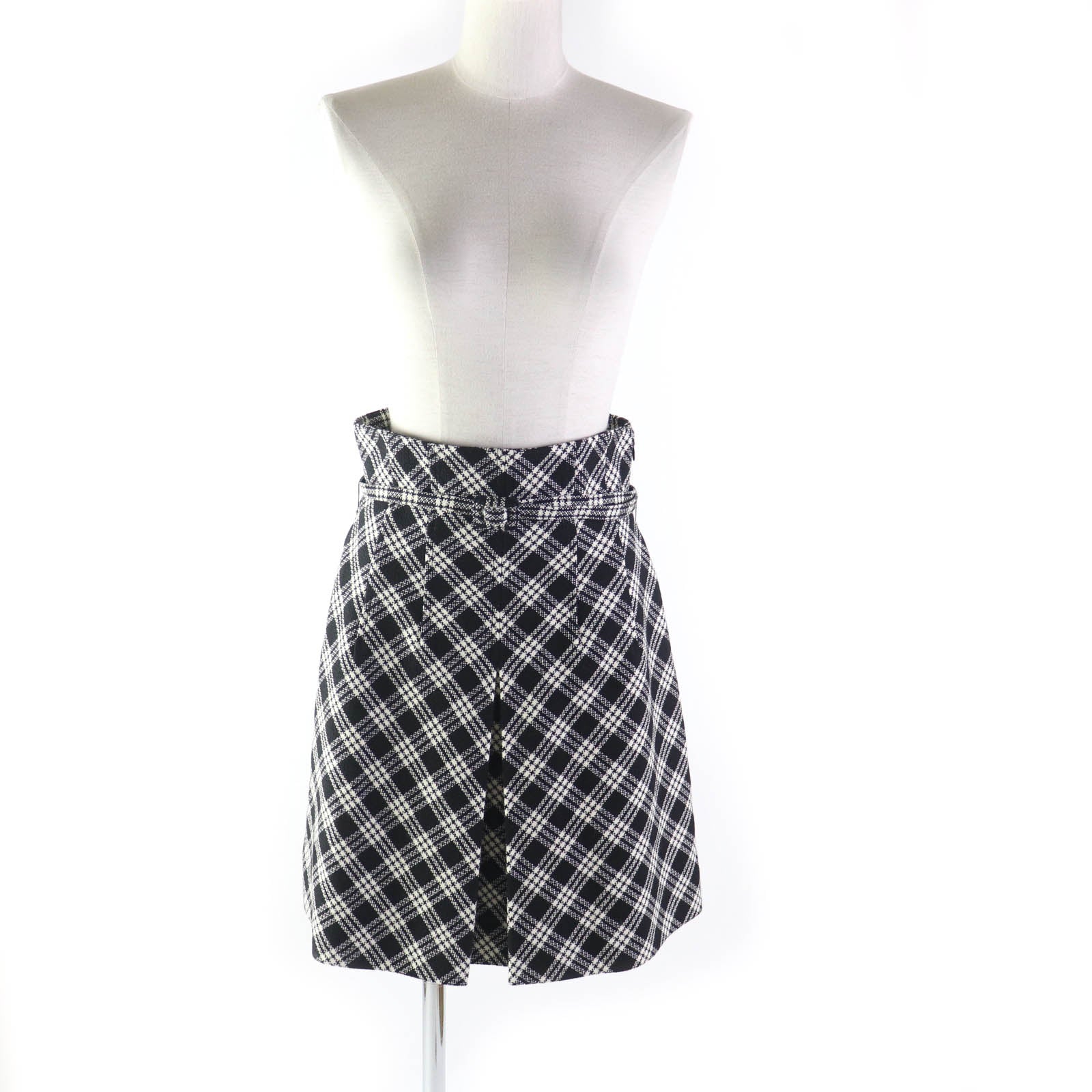Discounted Great Christian Dior skirt Runway wear Belted Check Pattern Women 42 251J80A1244