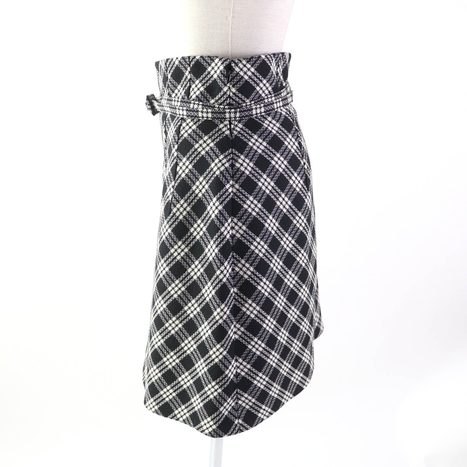 Discounted Great Christian Dior skirt Runway wear Belted Check Pattern Women 42 251J80A1244
