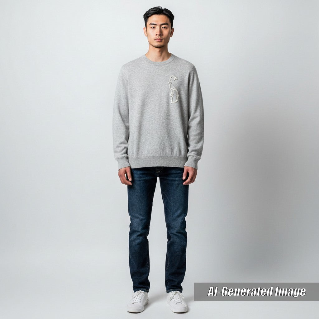 Excellent Dior HOMME knit CD Interlace Long Sleeve cashmere mens S 343M640AT721