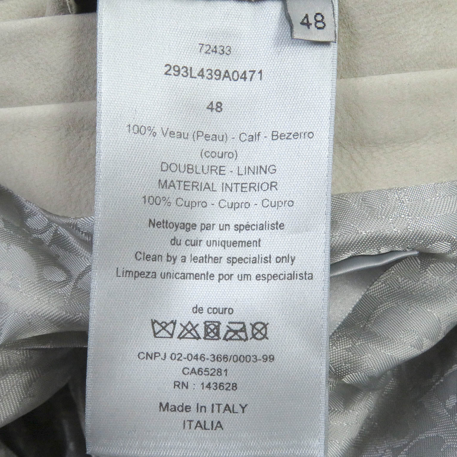 Pristine DIOR leather jacket Back logo, oblique back leather 48 293L439A0471