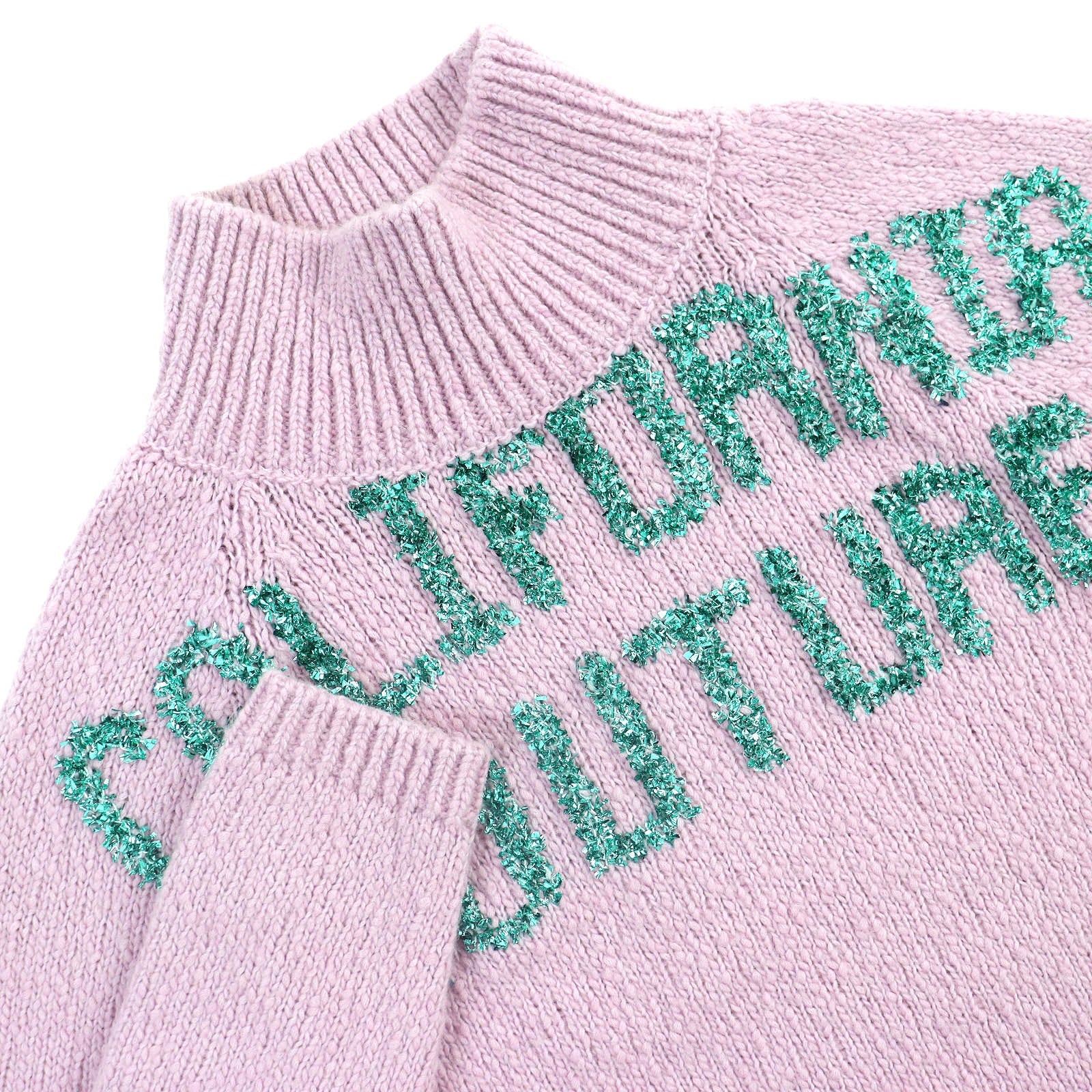 Excellent DIOR knit Hologram high neck low gauge Purple green wool mens XL 313M634AT512