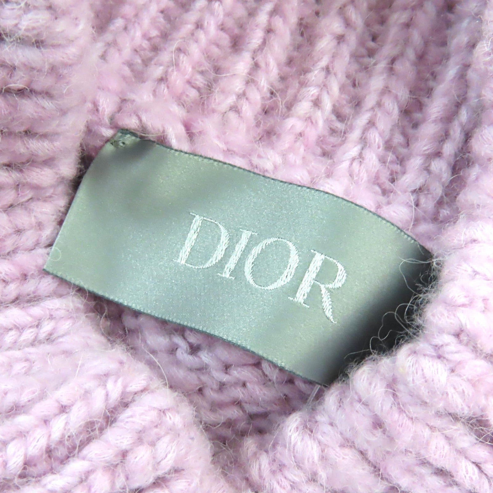 Excellent DIOR knit Hologram high neck low gauge Purple green wool mens XL 313M634AT512