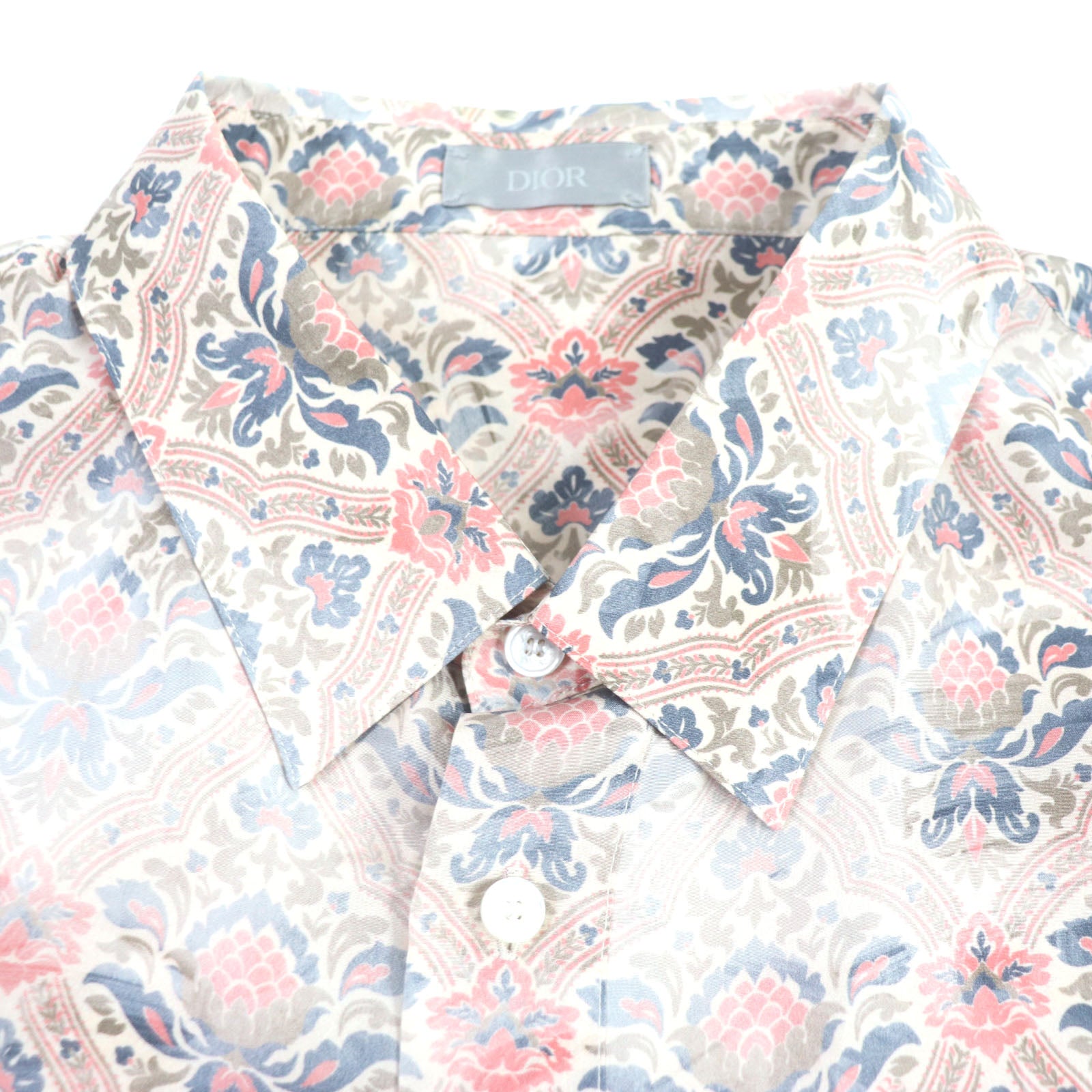 Excellent DIOR Long sleeve shirt Amoako Boafo Pink silk mens 43 183C511A5135