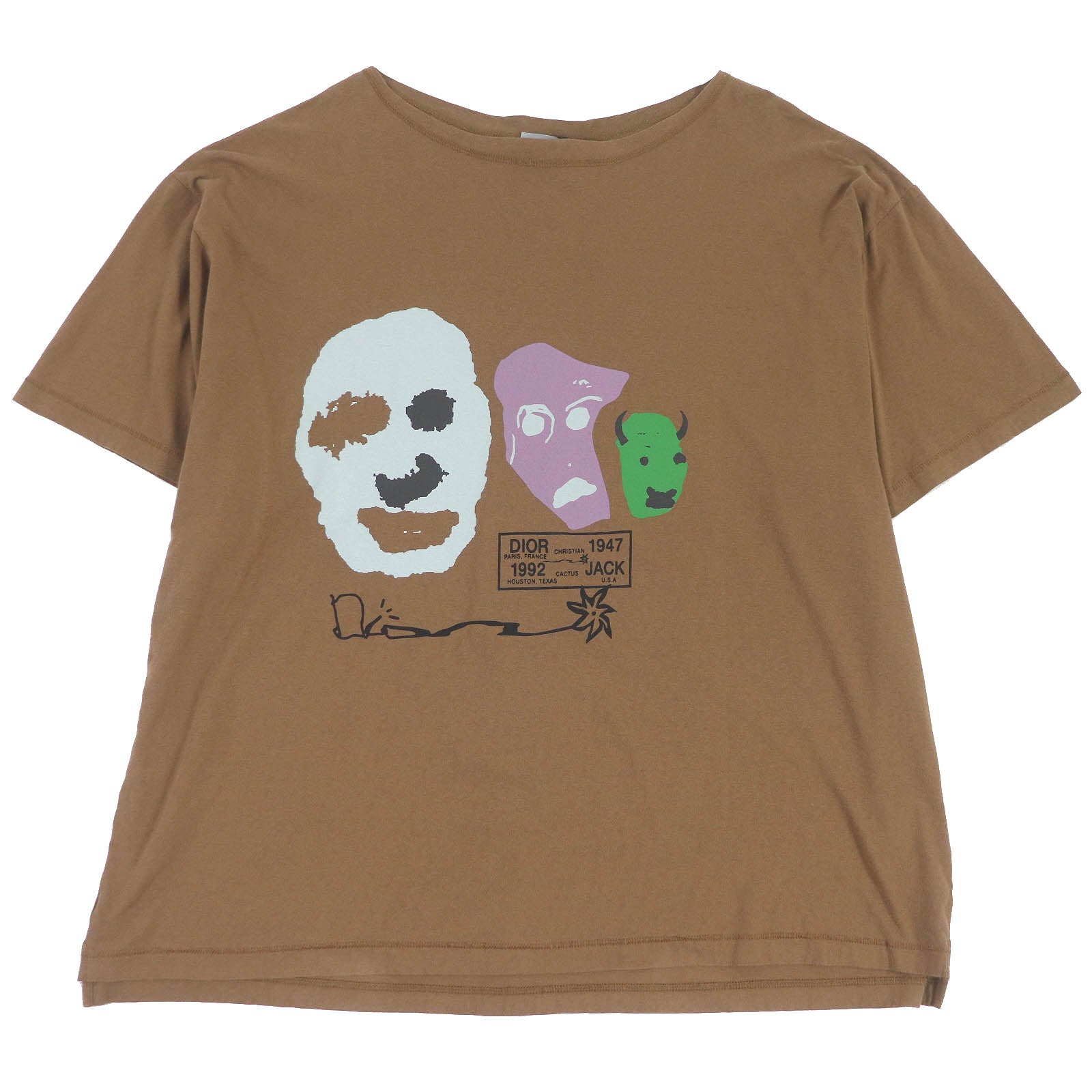 Excellent DIOR Short sleeve T-shirt Marron cotton mens 283J632I0752