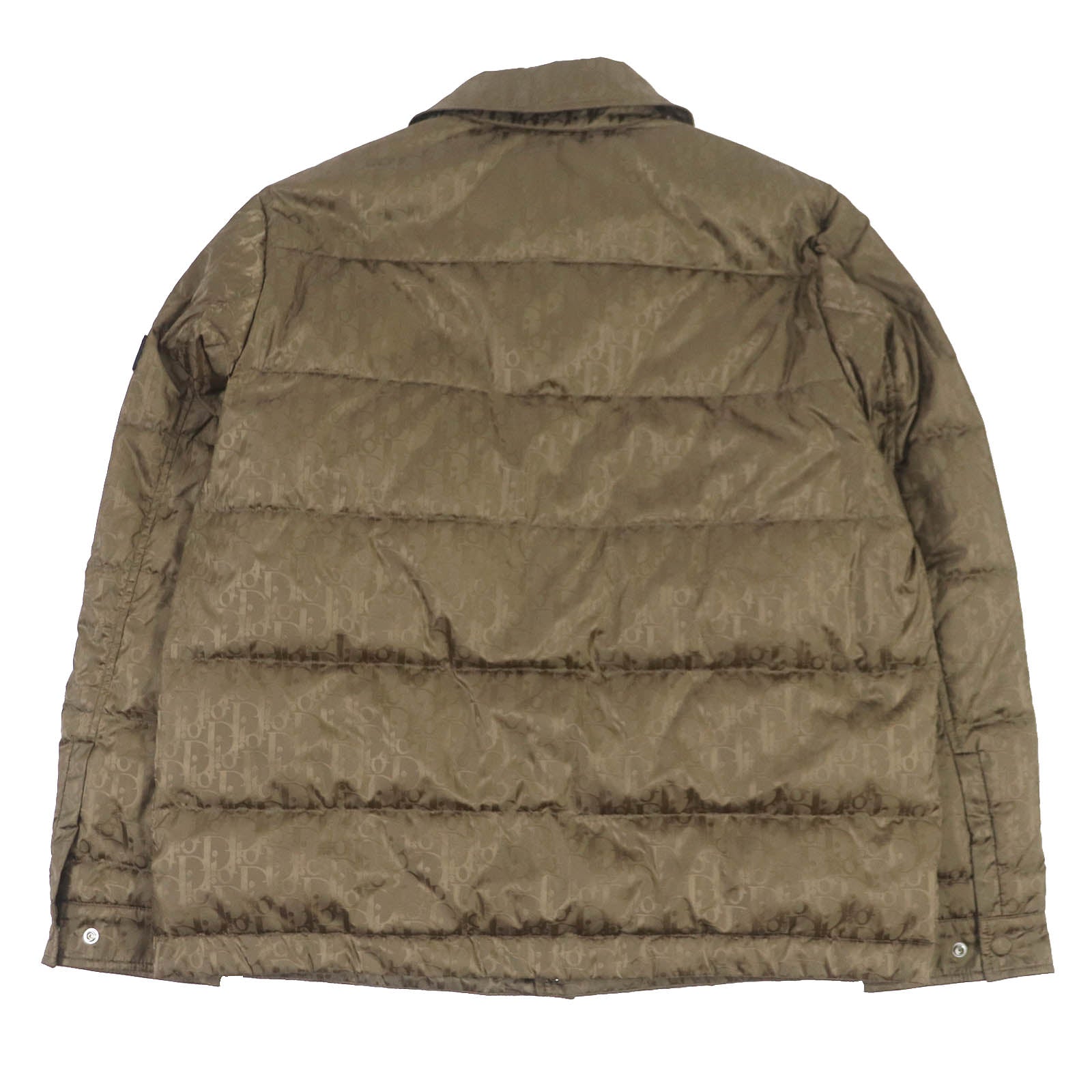 Pristine DIOR Down jacket Oblique logo patch WZIP Marron Nylon mens 48 293C436A4462