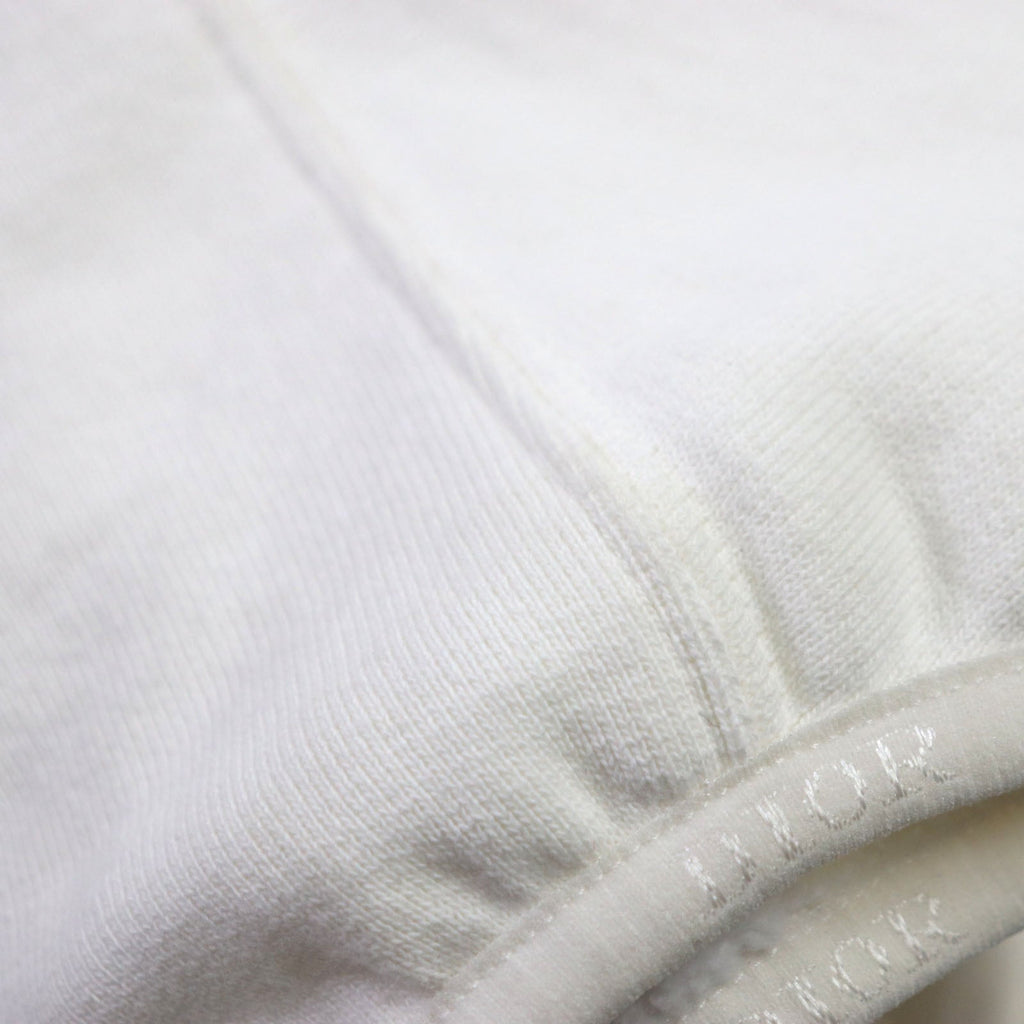 Great DIOR sweat Logo embroidered half-zip pullover white cotton mens L 413J434A0879