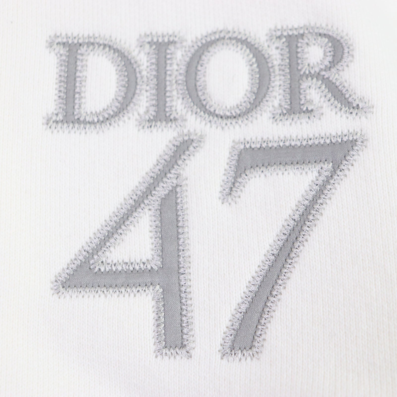 Great DIOR sweat Logo embroidered half-zip pullover white cotton mens L 413J434A0879
