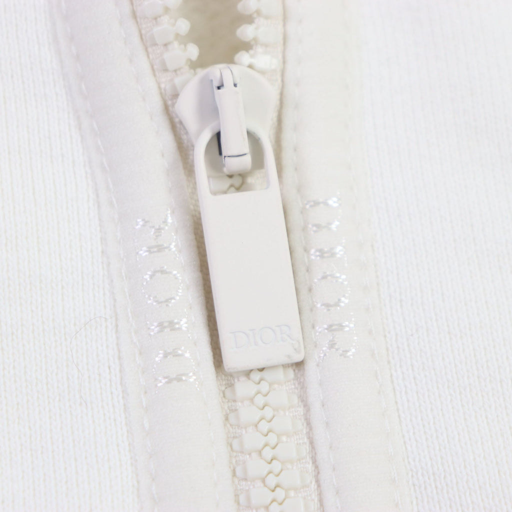 Great DIOR sweat Logo embroidered half-zip pullover white cotton mens L 413J434A0879