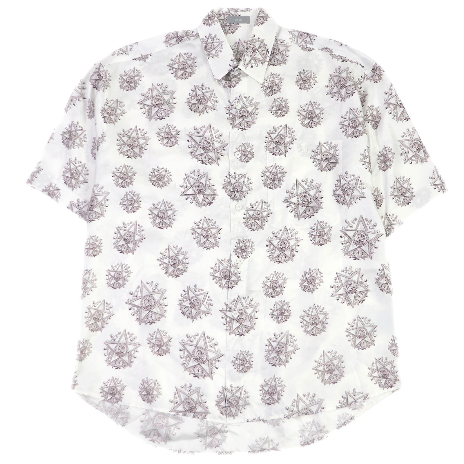 Excellent DIOR Short sleeve shirt CD Etoile all-over pattern silk mens 39