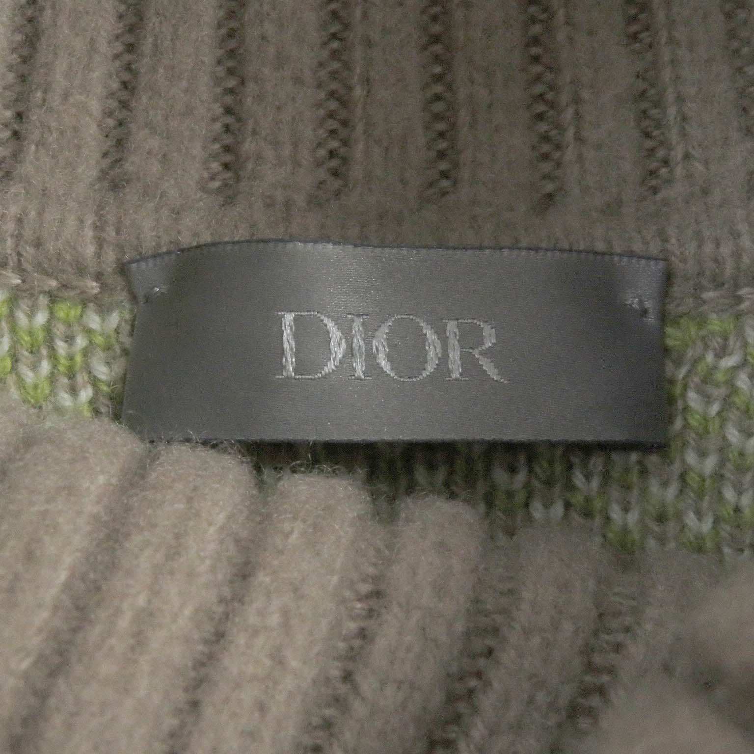 Excellent DIOR knit Leopard Cashmere High Neck Sweater Beige cashmere mens M 213M638AT426