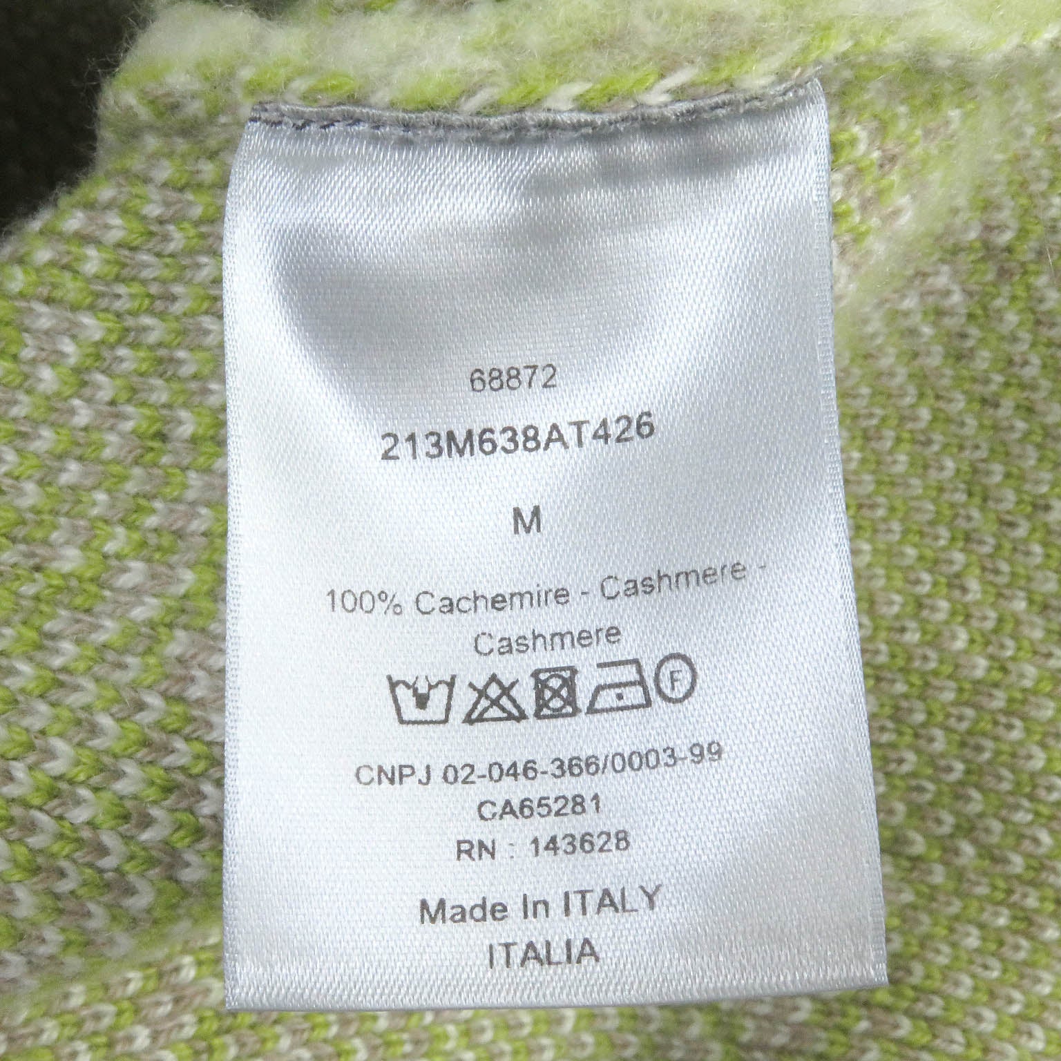 Excellent DIOR knit Leopard Cashmere High Neck Sweater Beige cashmere mens M 213M638AT426