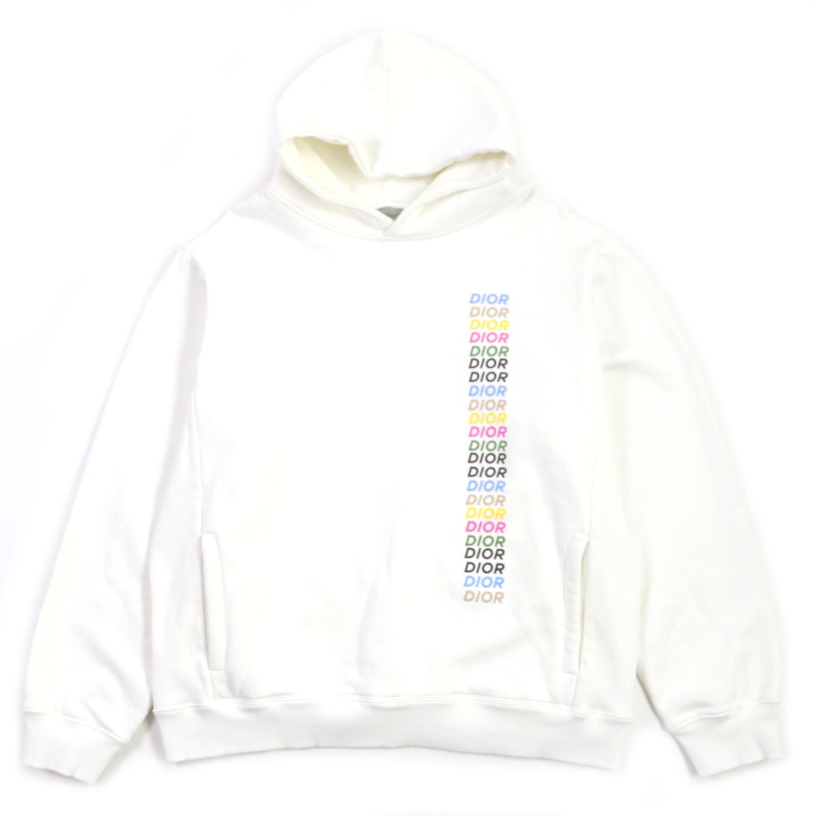 Great DIOR Parker Multi-logo oversized pullover white cotton mens 413J646A0531