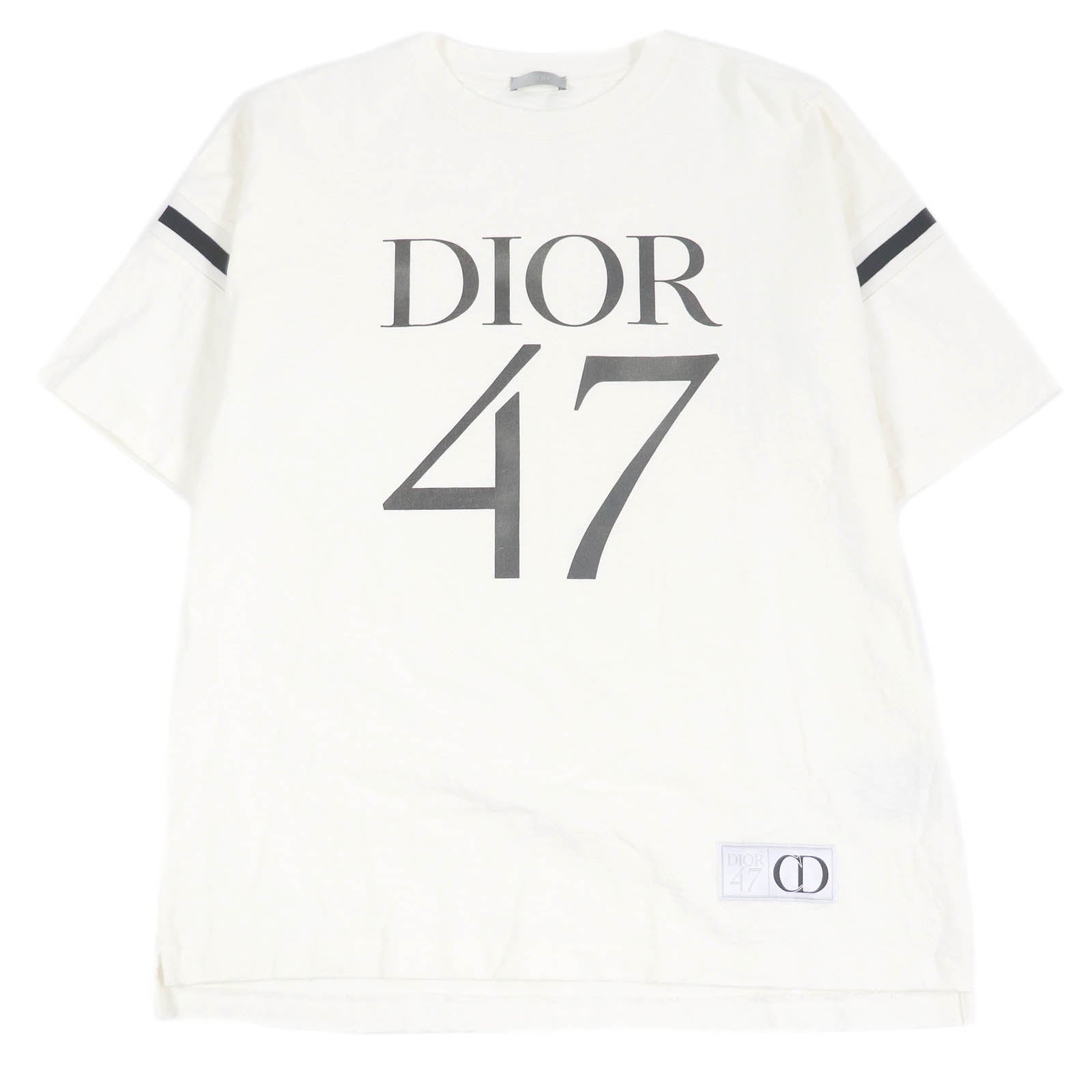 Great DIOR Short sleeve T-shirt Distressed slub cotton jersey mens S 413J640A0849