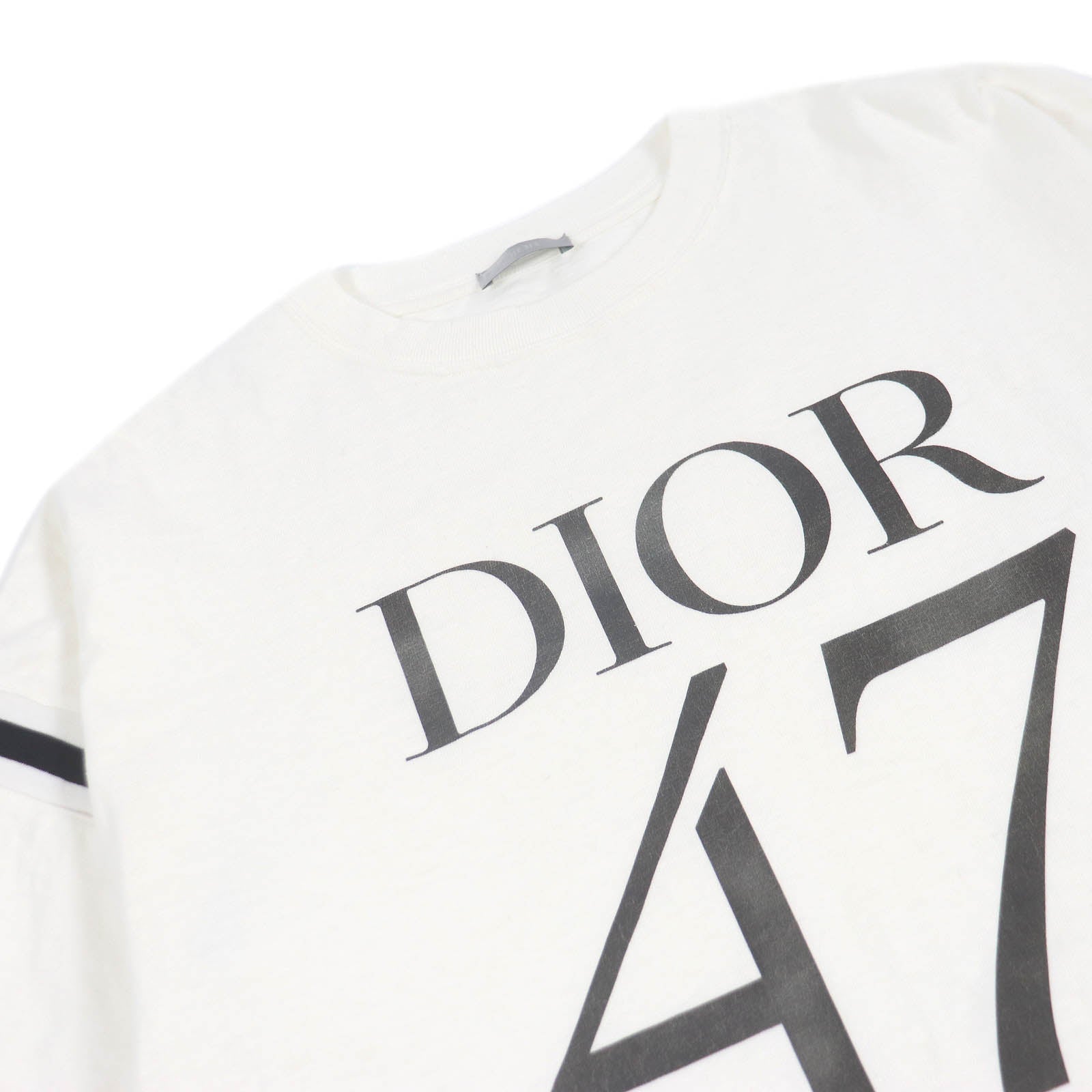 Great DIOR Short sleeve T-shirt Distressed slub cotton jersey mens S 413J640A0849