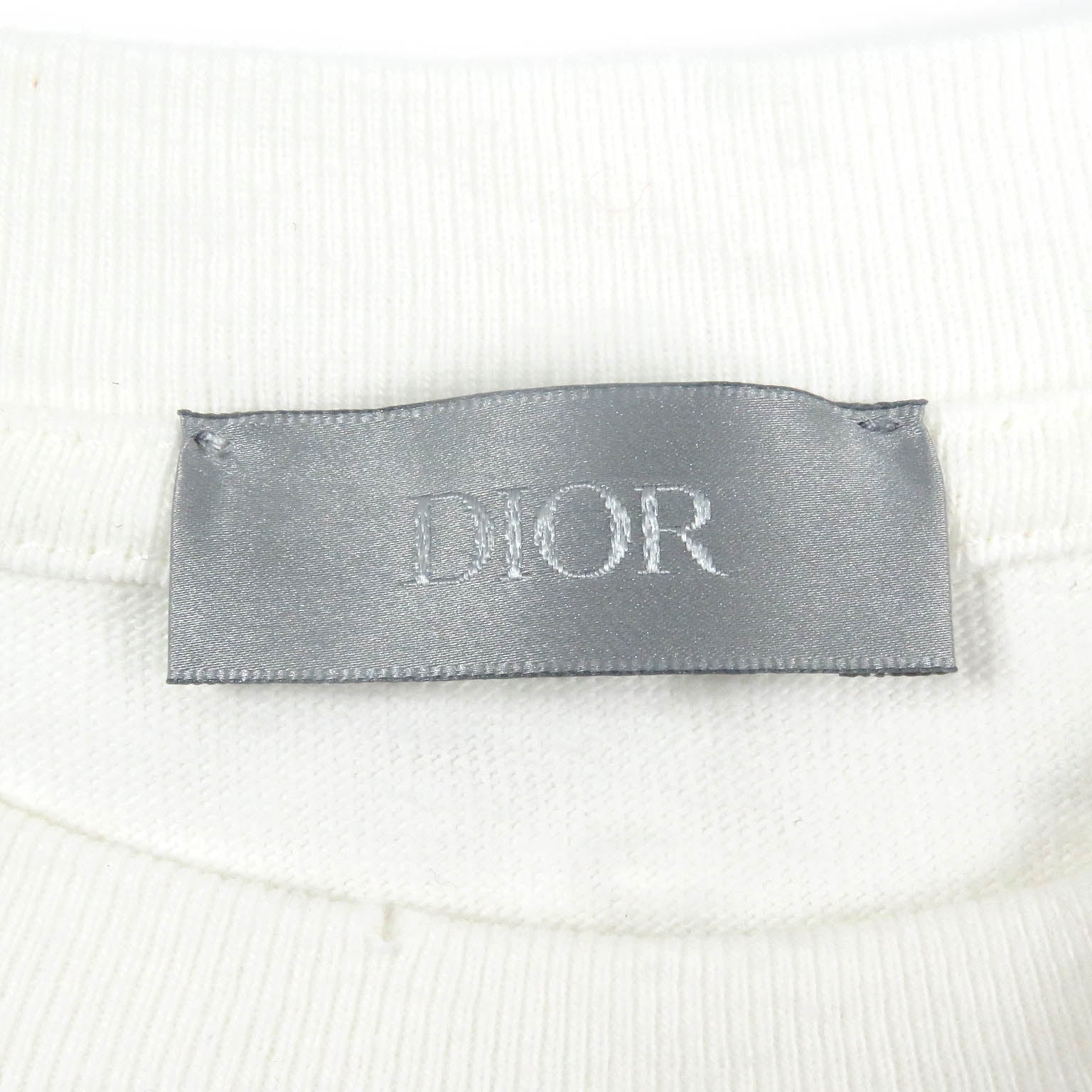 Great DIOR Short sleeve T-shirt Distressed slub cotton jersey mens S 413J640A0849