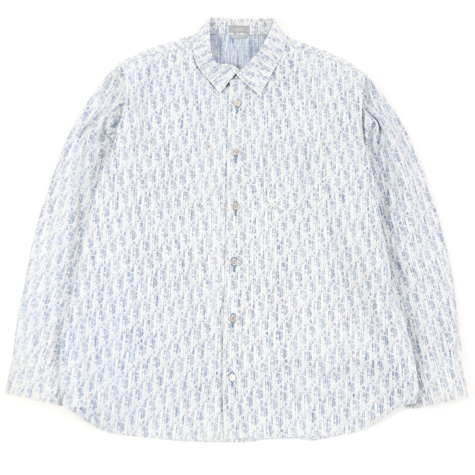 Excellent DIOR Long sleeve shirt Oblique all-over print long sleeve mens 45 013D585BY989