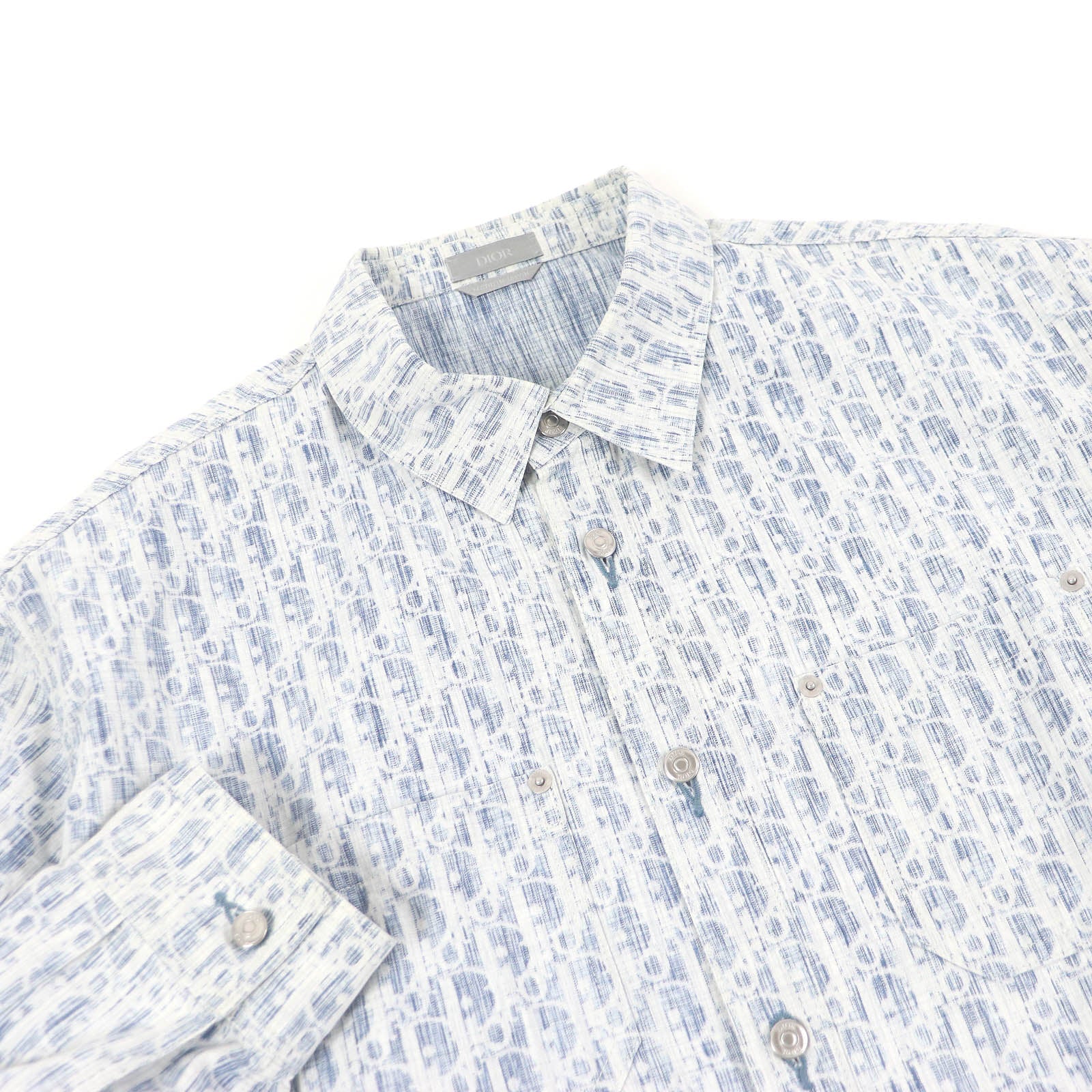 Excellent DIOR Long sleeve shirt Oblique all-over print long sleeve mens 45 013D585BY989