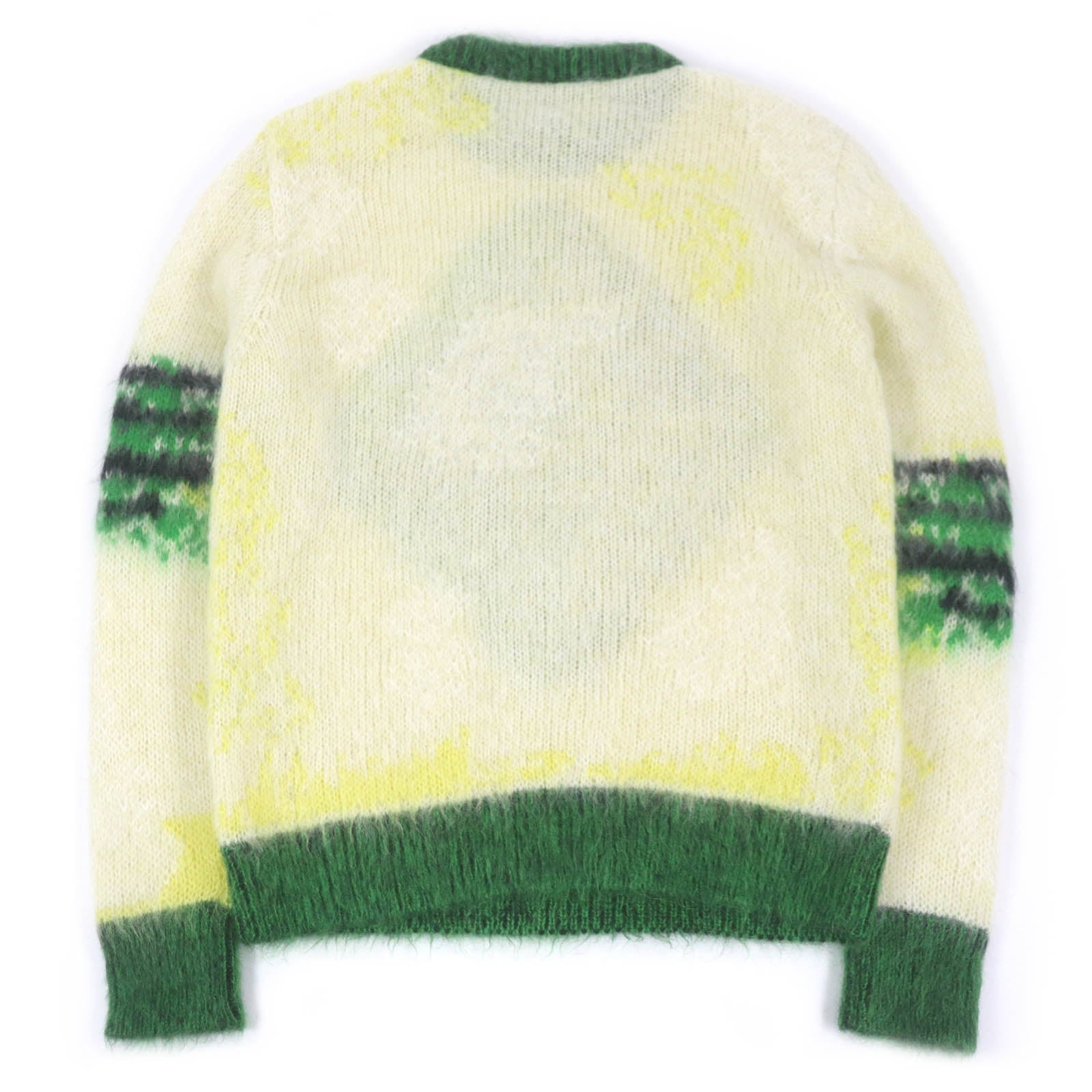 Excellent DIOR Peter Doig sweater animal yellow-green mohair mens S 143M645CT273