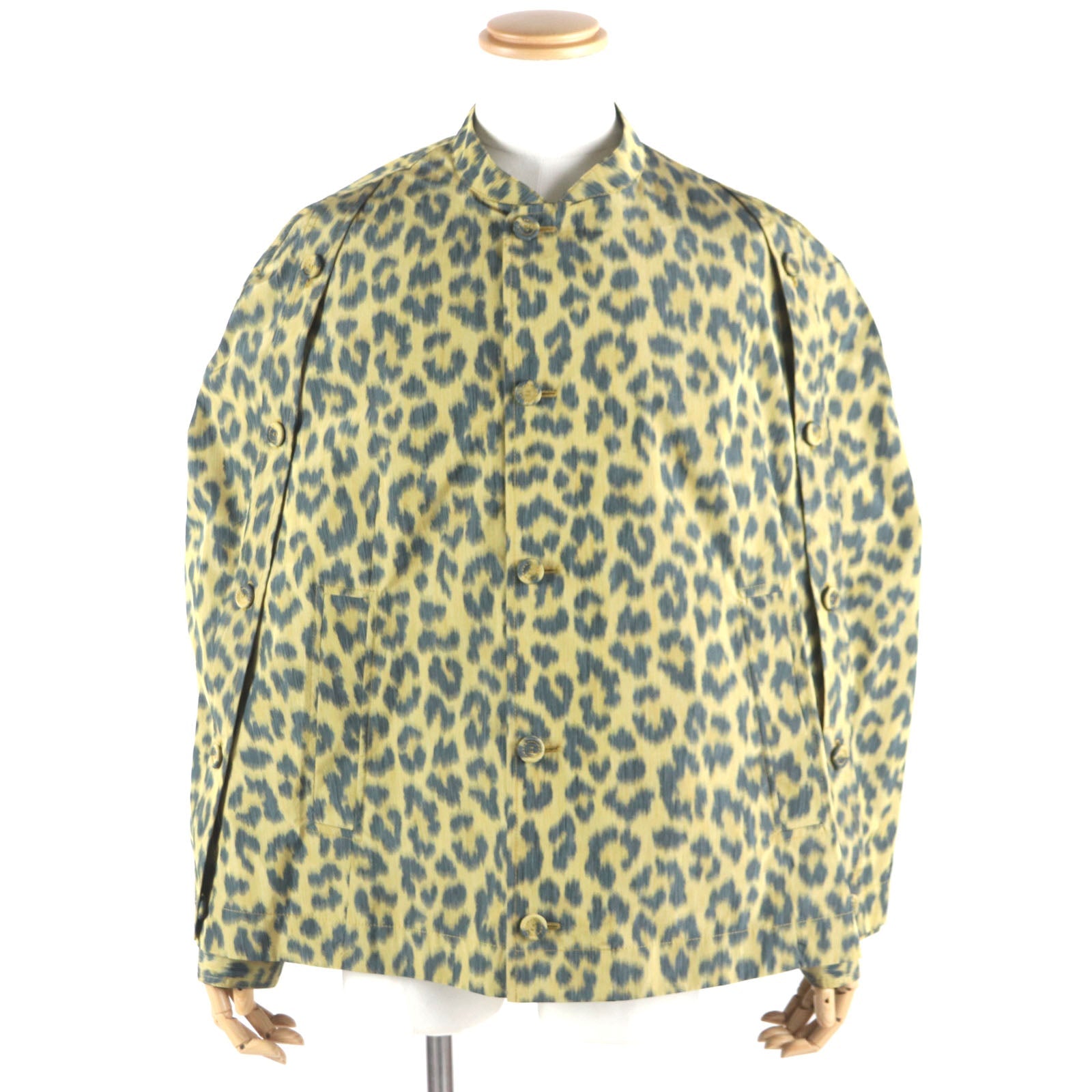 Pristine DIOR poncho Leopard 2WAY shirt jacket polyester mens 46 243C425A5646
