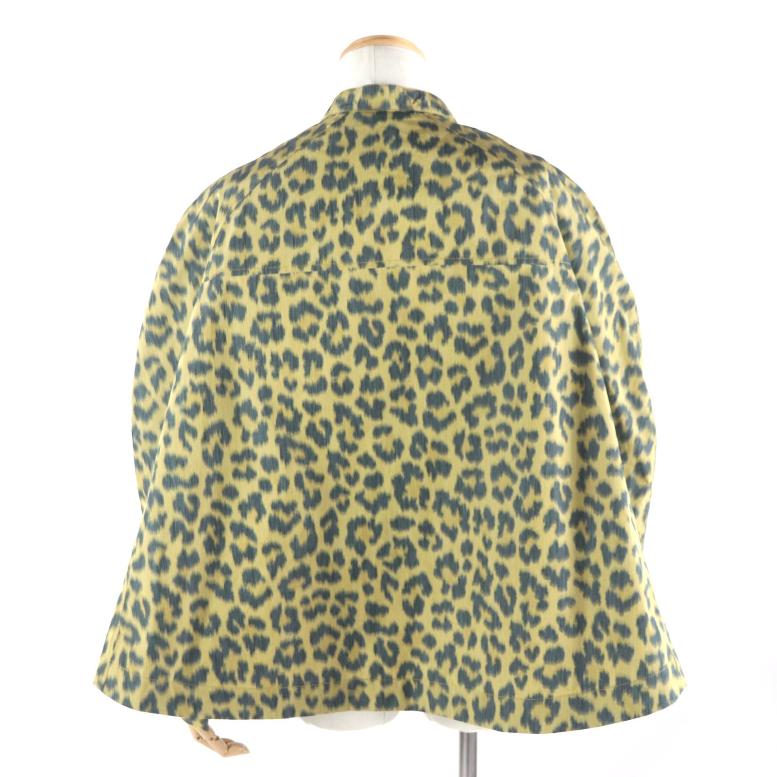 Pristine DIOR poncho Leopard 2WAY shirt jacket polyester mens 46 243C425A5646