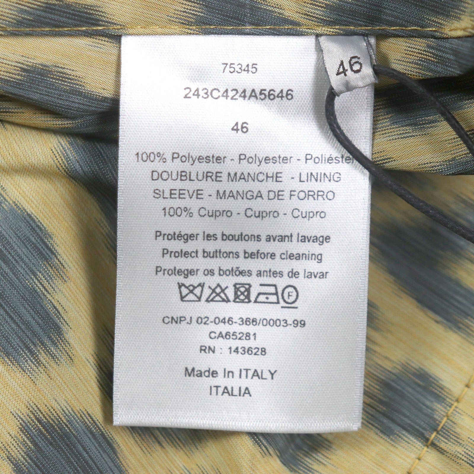 Pristine DIOR poncho Leopard 2WAY shirt jacket polyester mens 46 243C425A5646