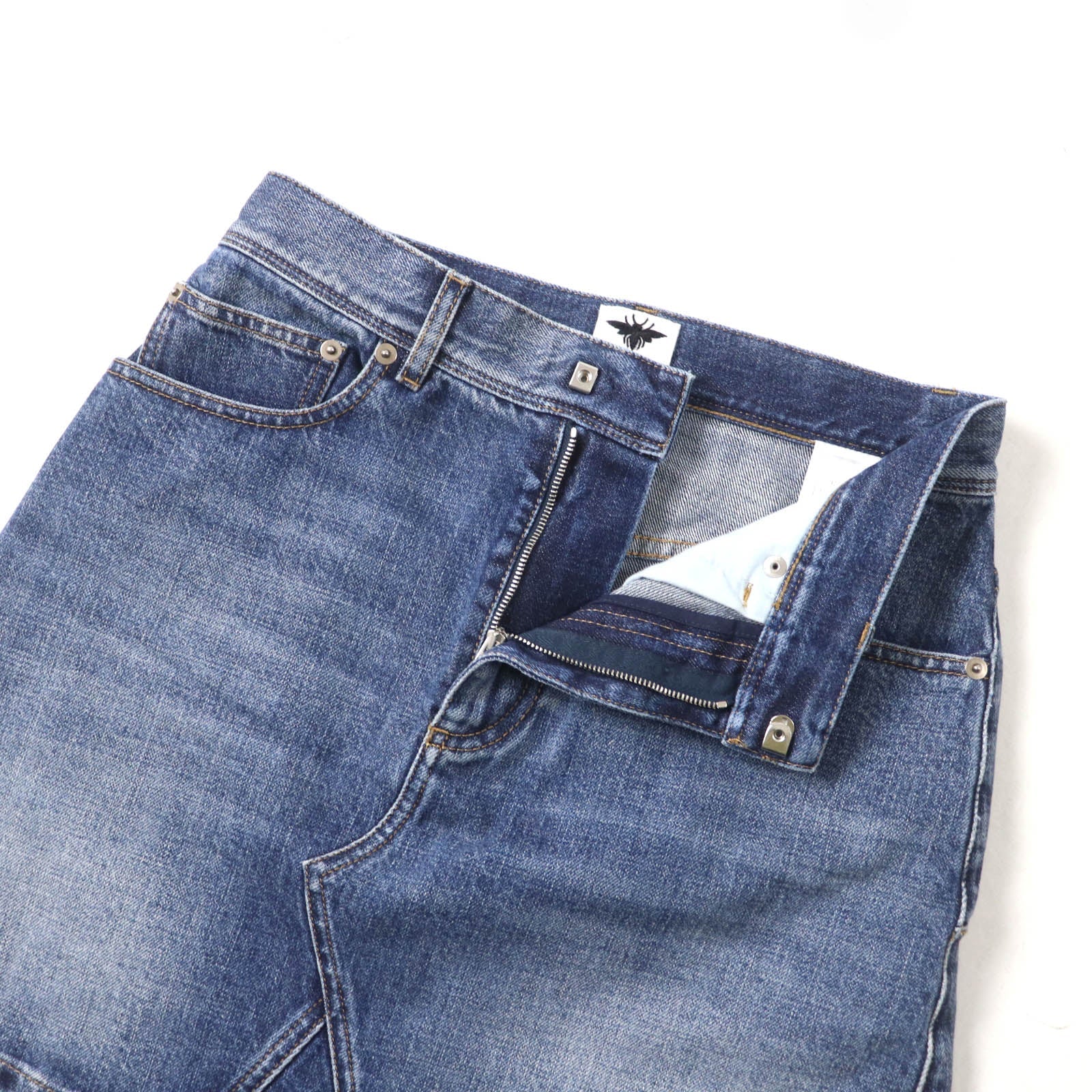 Great Christian Dior Mini skirt Denim with logo patch Indigo Women 40
