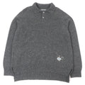 Excellent DIOR knit Lily of the valley logo patch gray cashmere mens M 243M830AT449