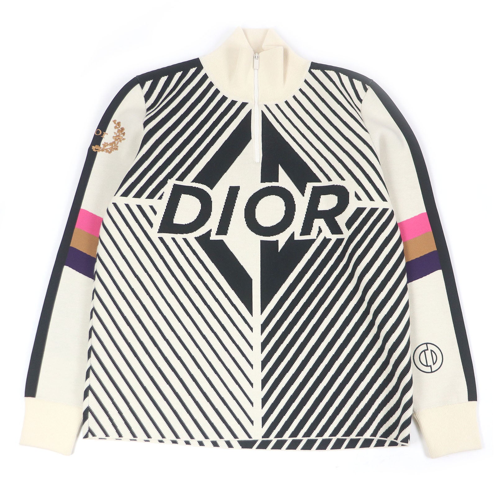 Excellent DIOR knit High Color CD Diamond Ivory wool mens XXL 313M649AT476