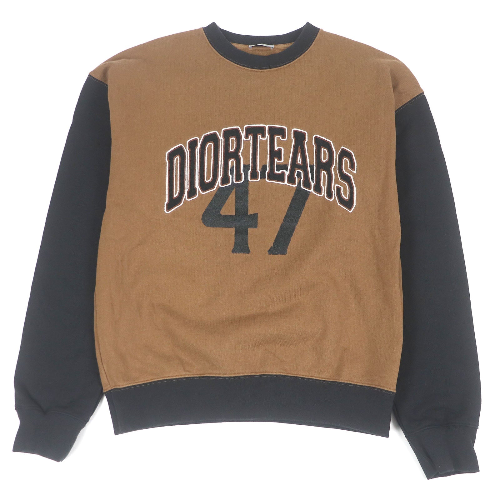 Great DIOR×DENIM TEARS sweat Oversize Brown black cotton mens S 393J679A0807