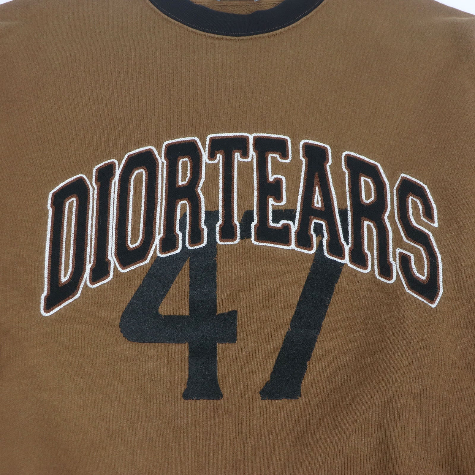 Great DIOR×DENIM TEARS sweat Oversize Brown black cotton mens S 393J679A0807