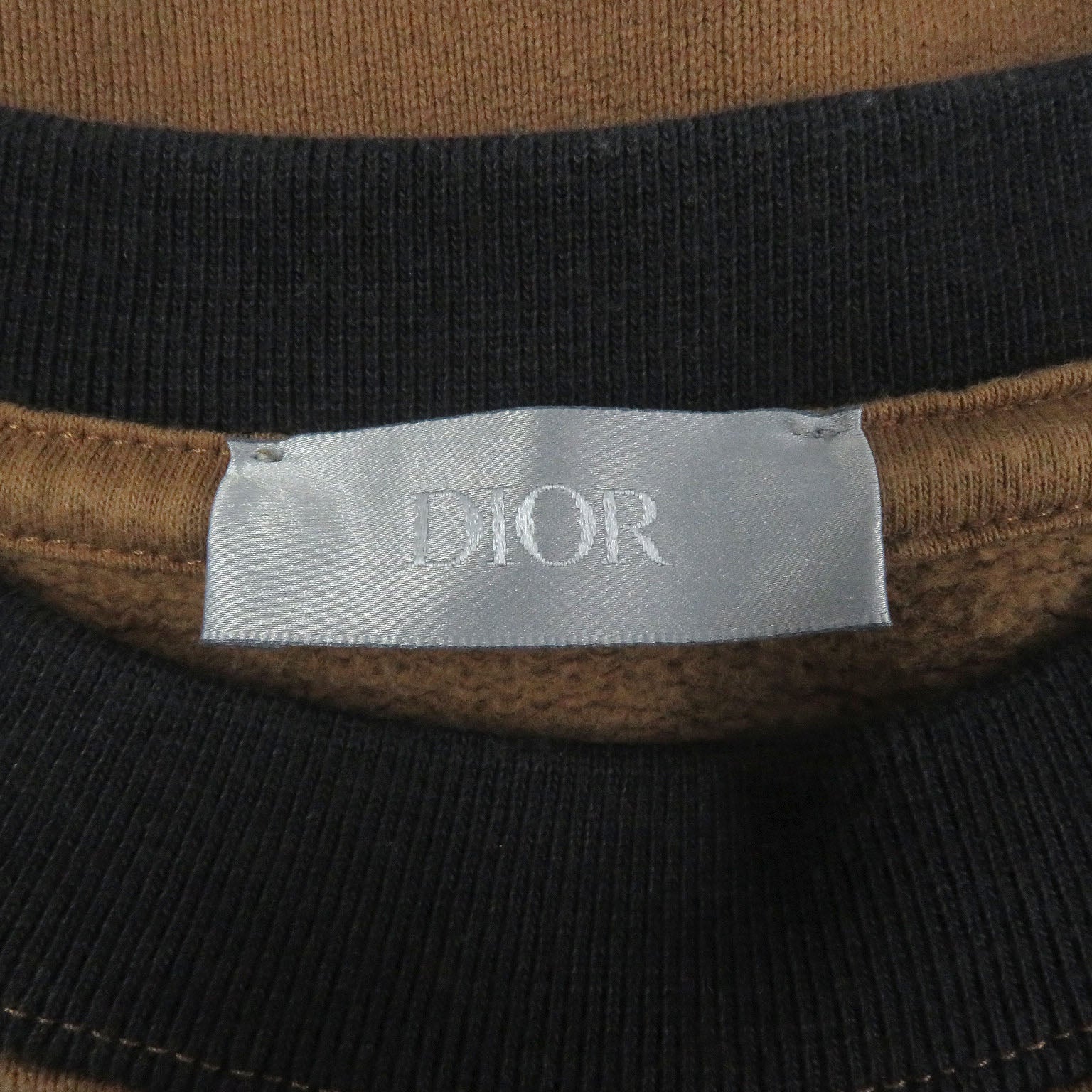 Great DIOR×DENIM TEARS sweat Oversize Brown black cotton mens S 393J679A0807