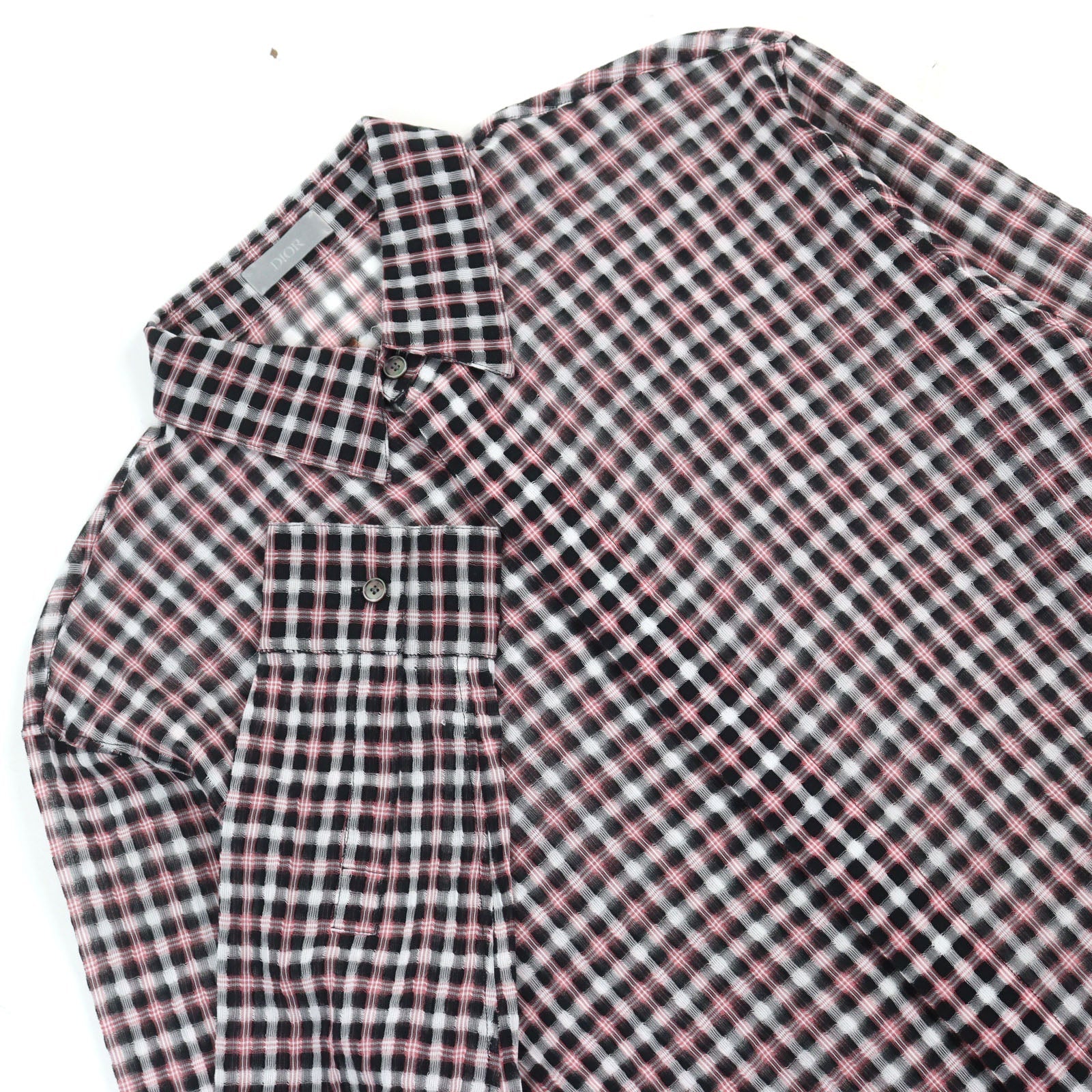 Excellent DIOR Long sleeve shirt pink black white cotton mens 38 293C516A5571