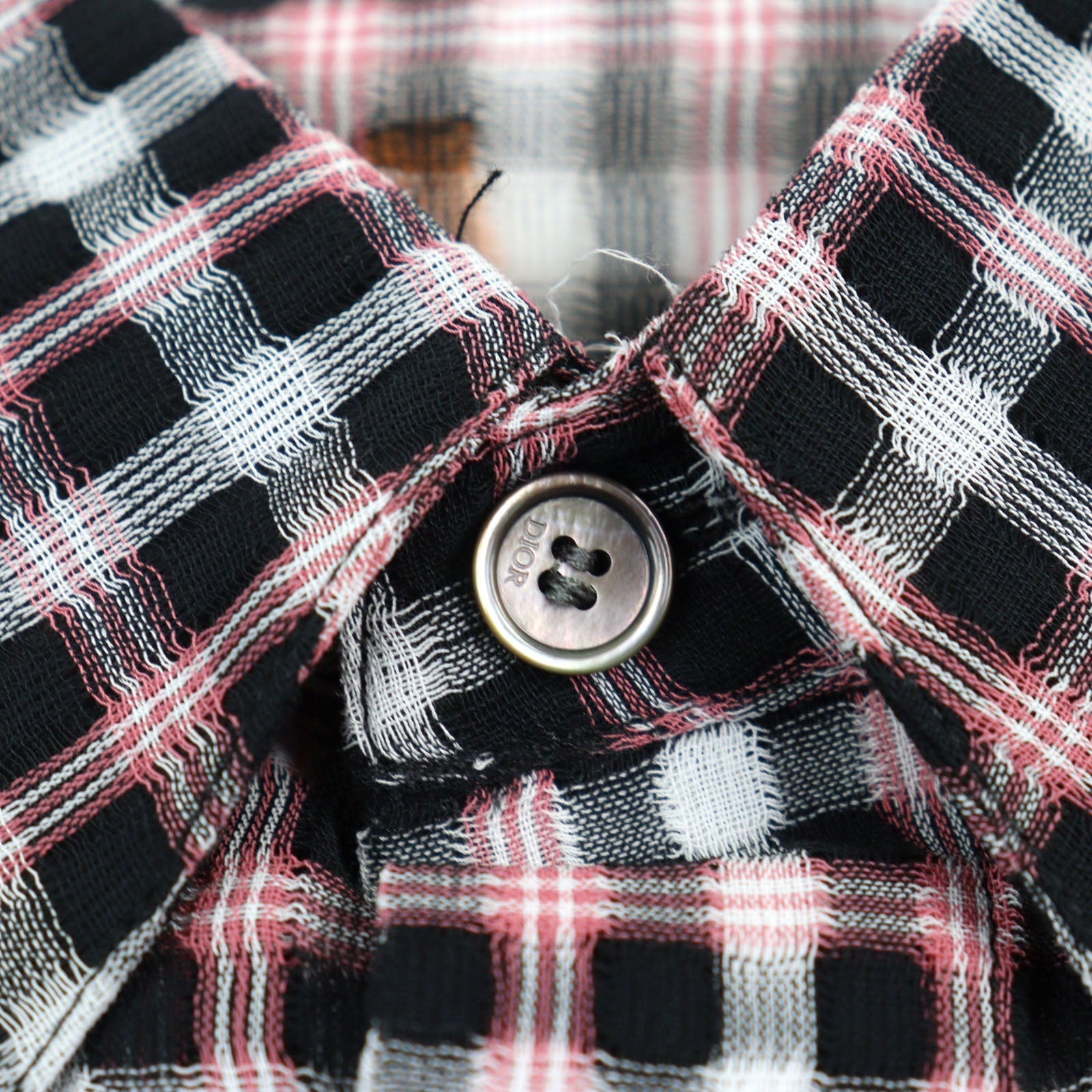 Excellent DIOR Long sleeve shirt pink black white cotton mens 38 293C516A5571
