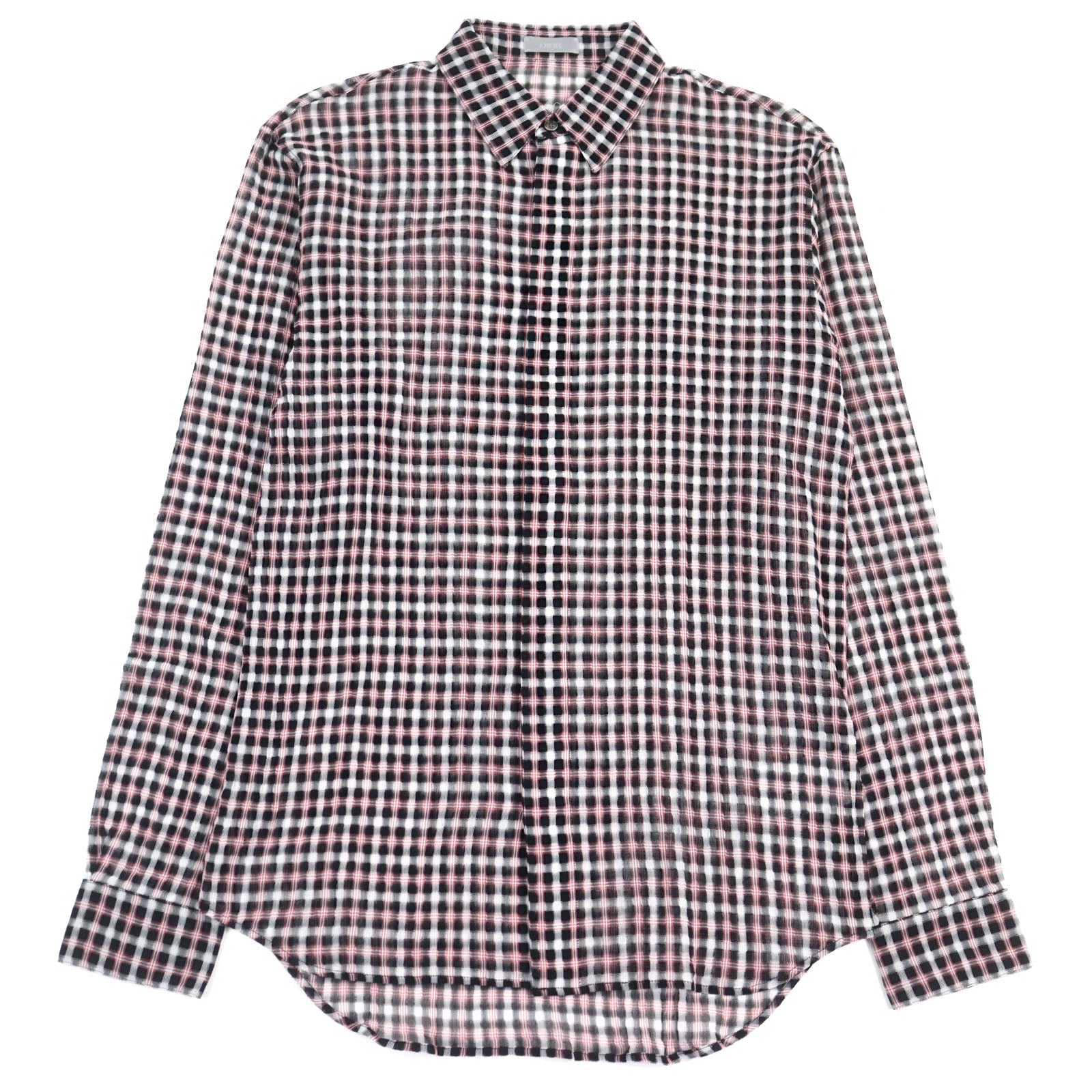 Excellent DIOR Long sleeve shirt pink black white cotton mens 38 293C516A5571
