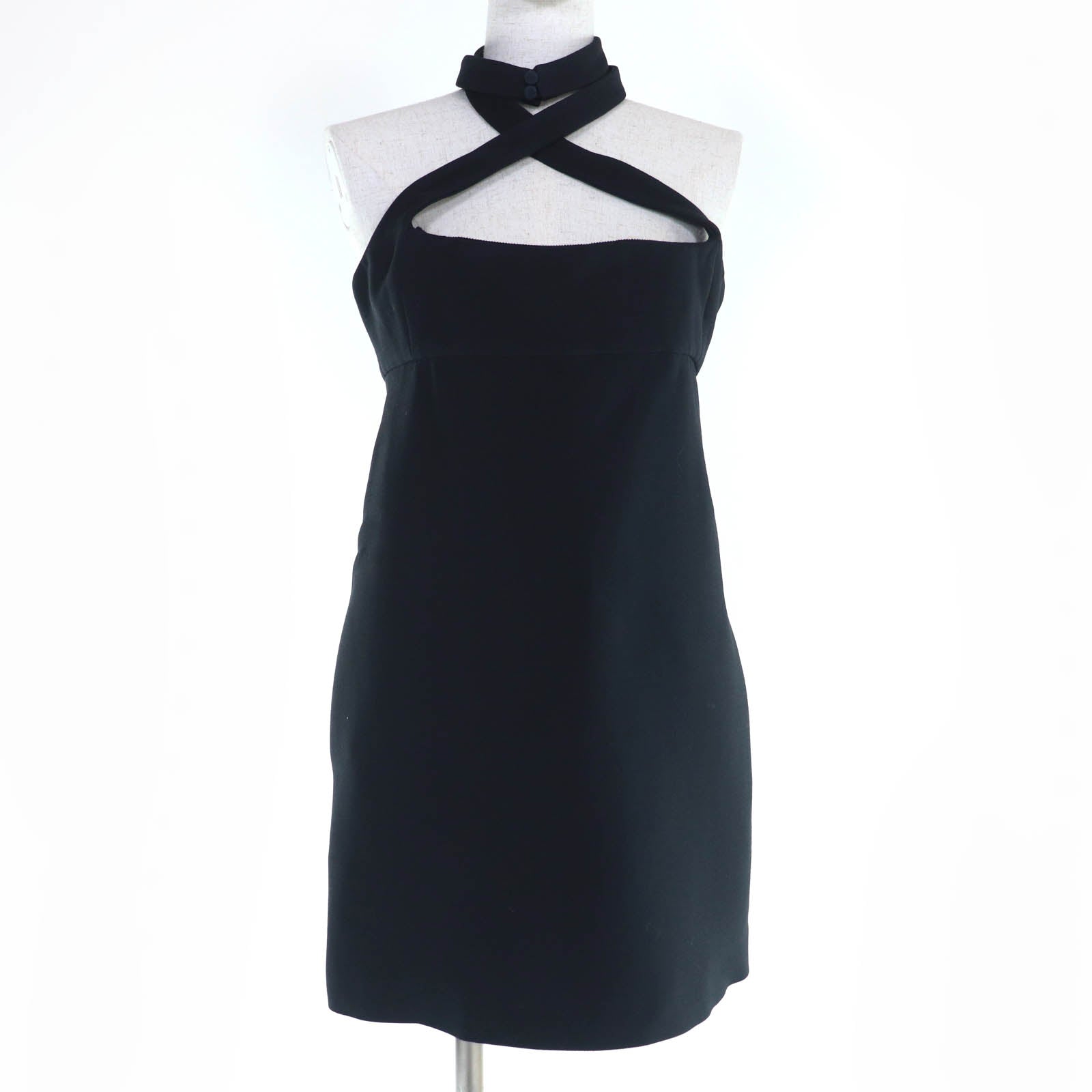 Great Christian Dior one piece Silk-blend halter-neck mini dress 40 221R39A1166