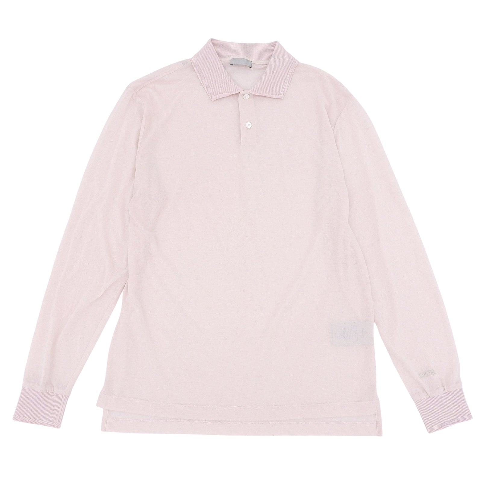 Pristine DIOR Long sleeve polo shirt pink cotton mens S 243J831A0800