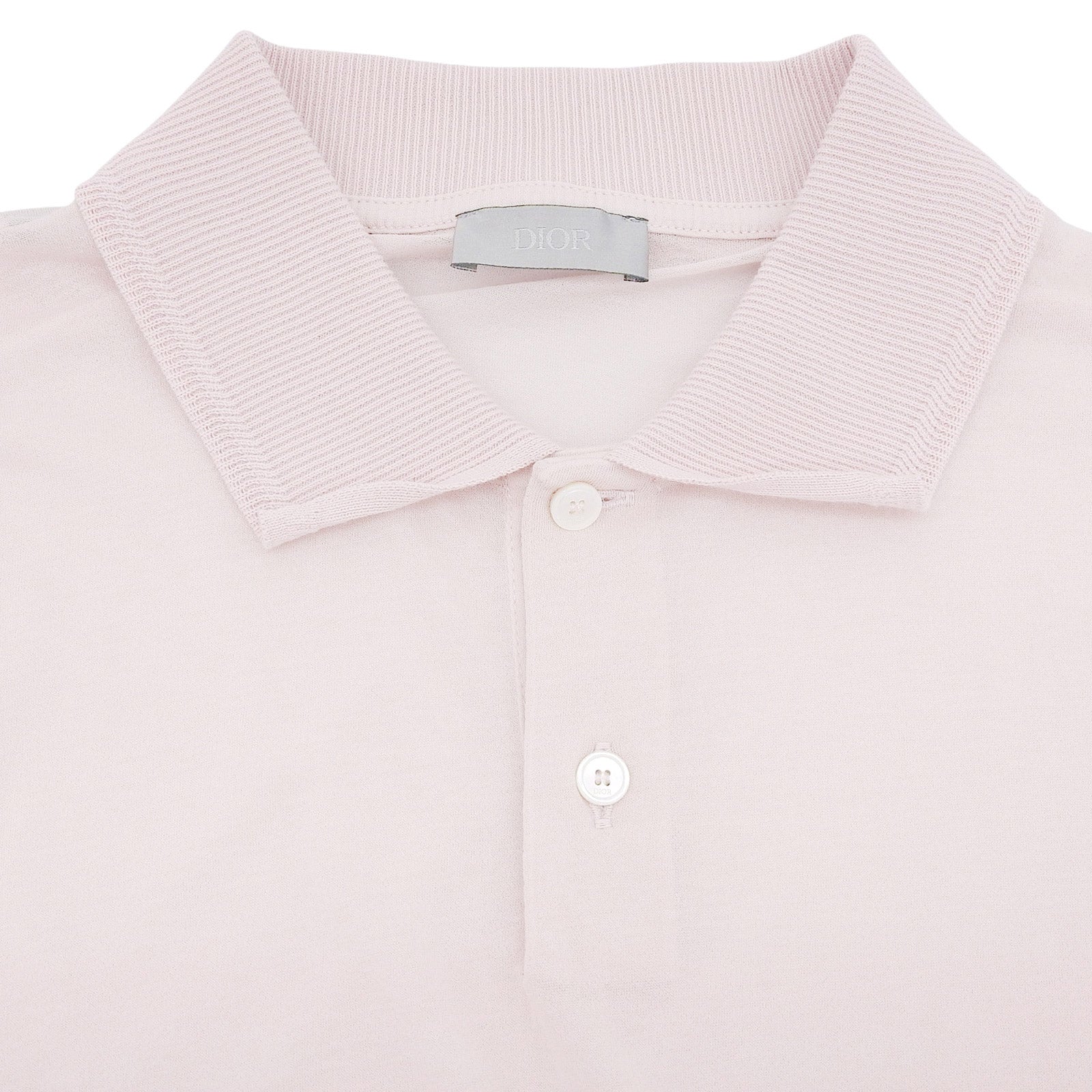 Pristine DIOR Long sleeve polo shirt pink cotton mens S 243J831A0800