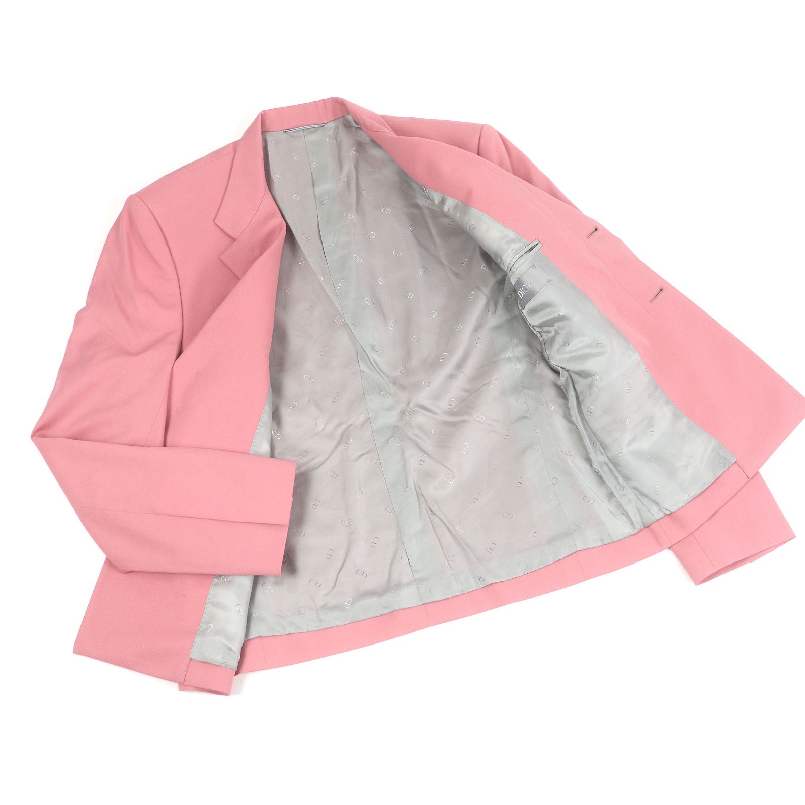 Excellent DIOR×Cactus Jack Jacket Officer collar jacket pink wool mens 48 283C251A4739