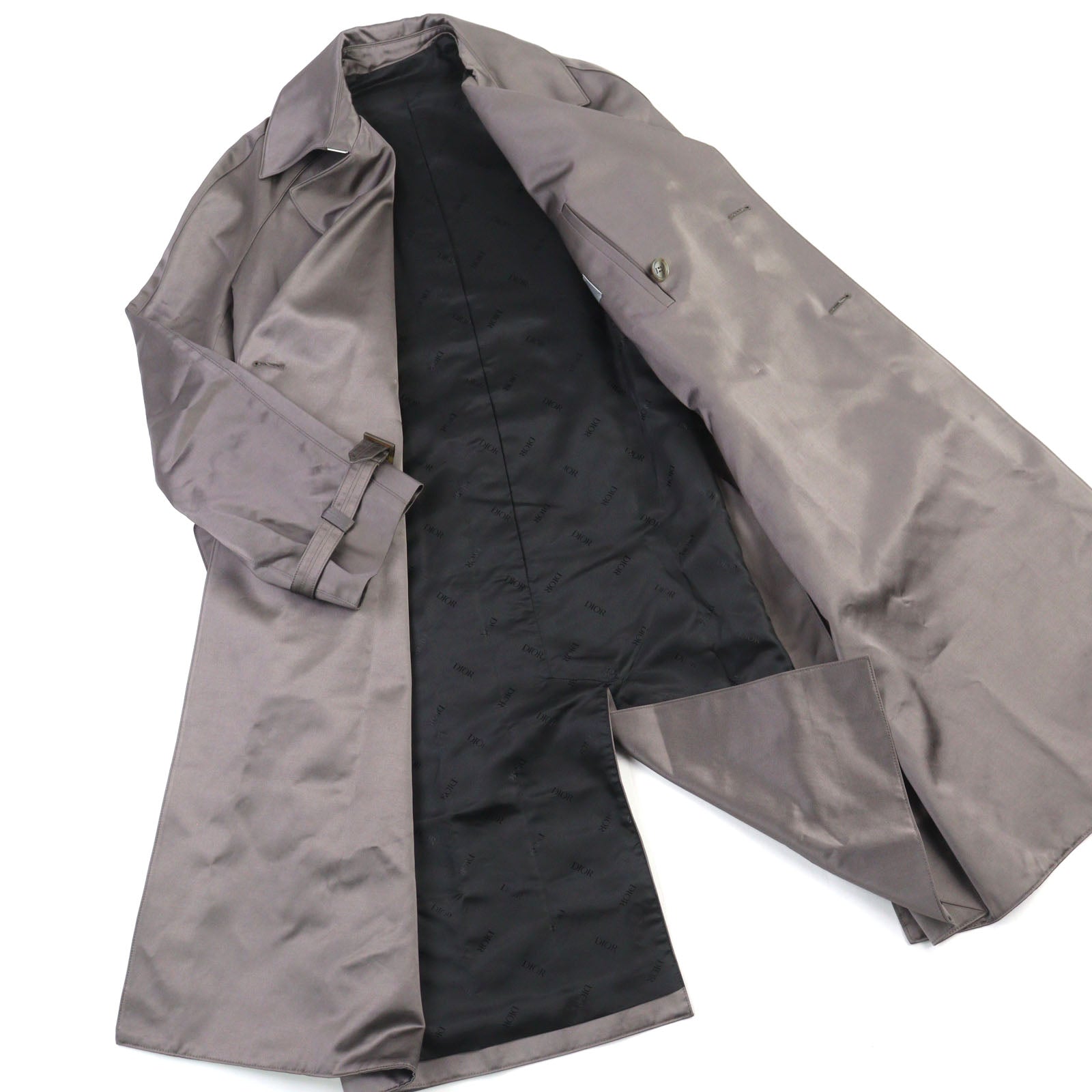 Excellent DIOR trench coat Technical cotton satin with logo button cotton 42 943C301A4698