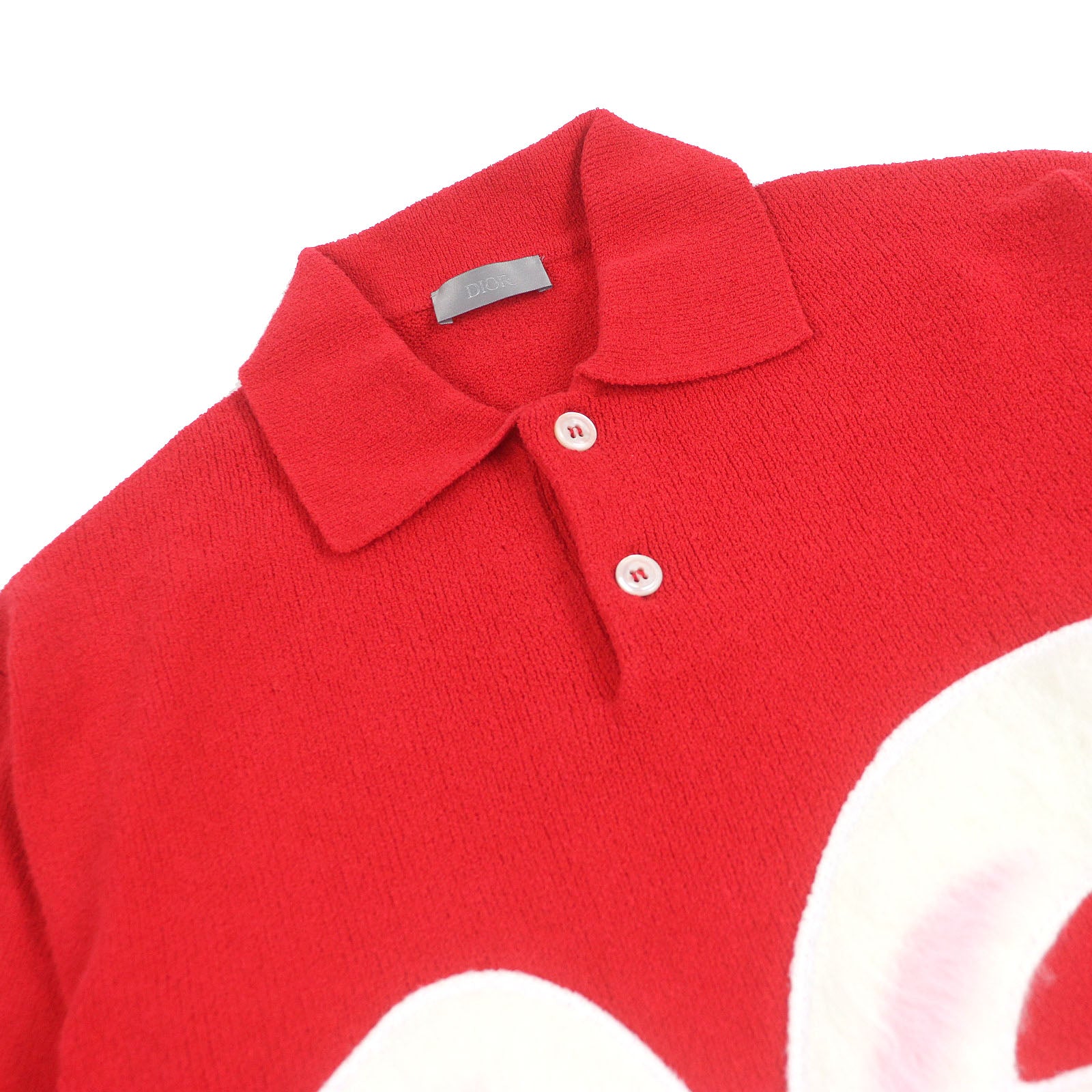 Excellent DIOR×ERL Short sleeve polo shirt Rabbit Red cotton mens XS 313M831AT498