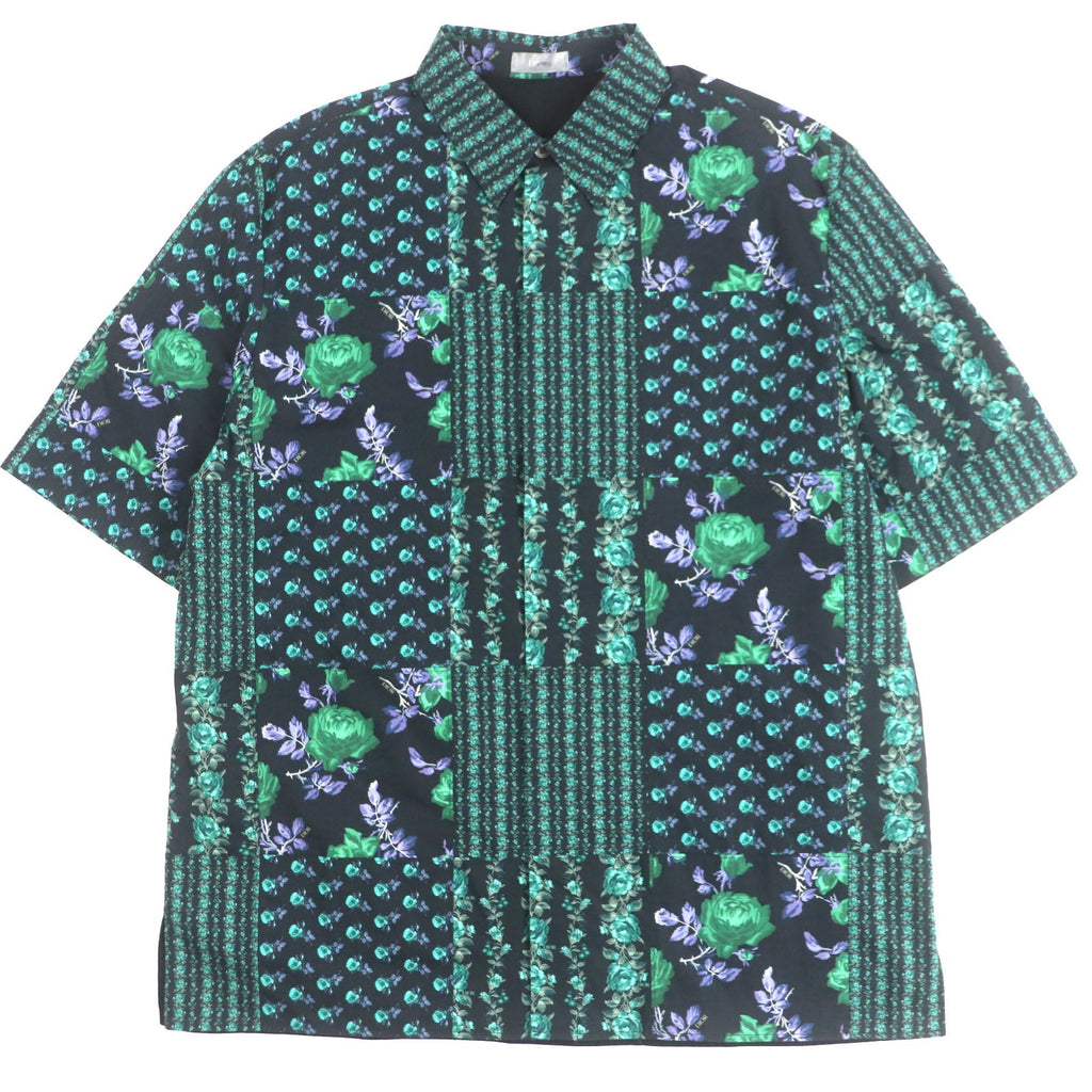 Excellent DIOR Short sleeve shirt Green black cotton mens 40 293C517A5679