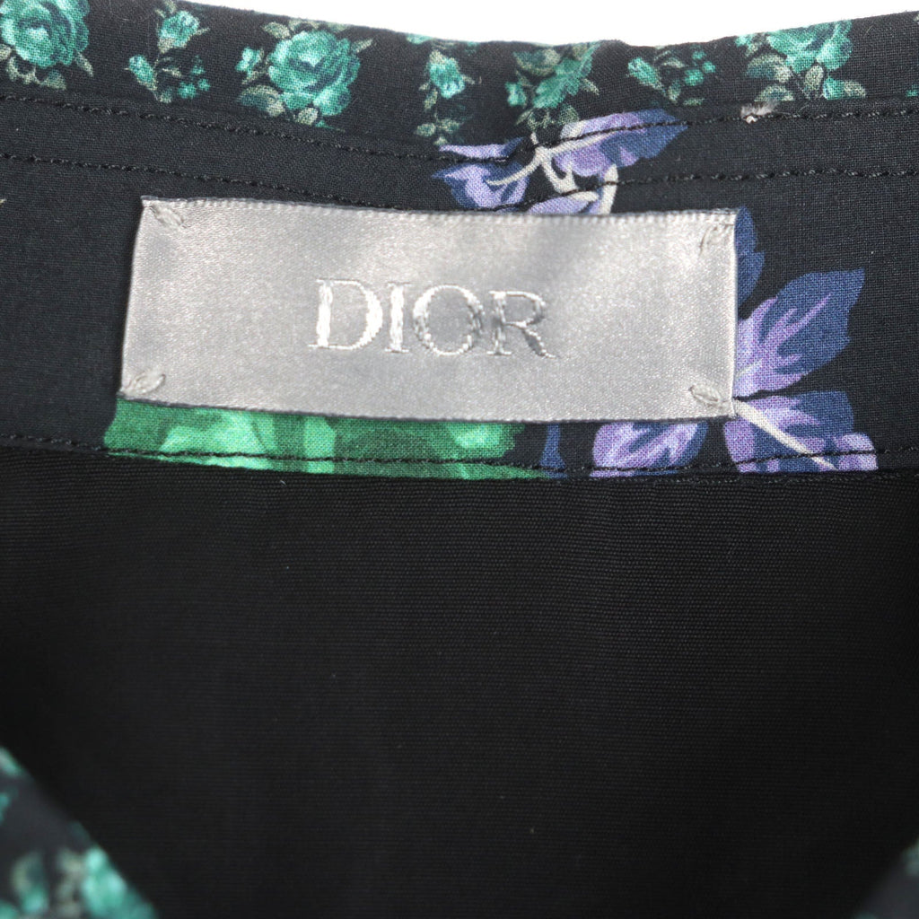 Excellent DIOR Short sleeve shirt Green black cotton mens 40 293C517A5679