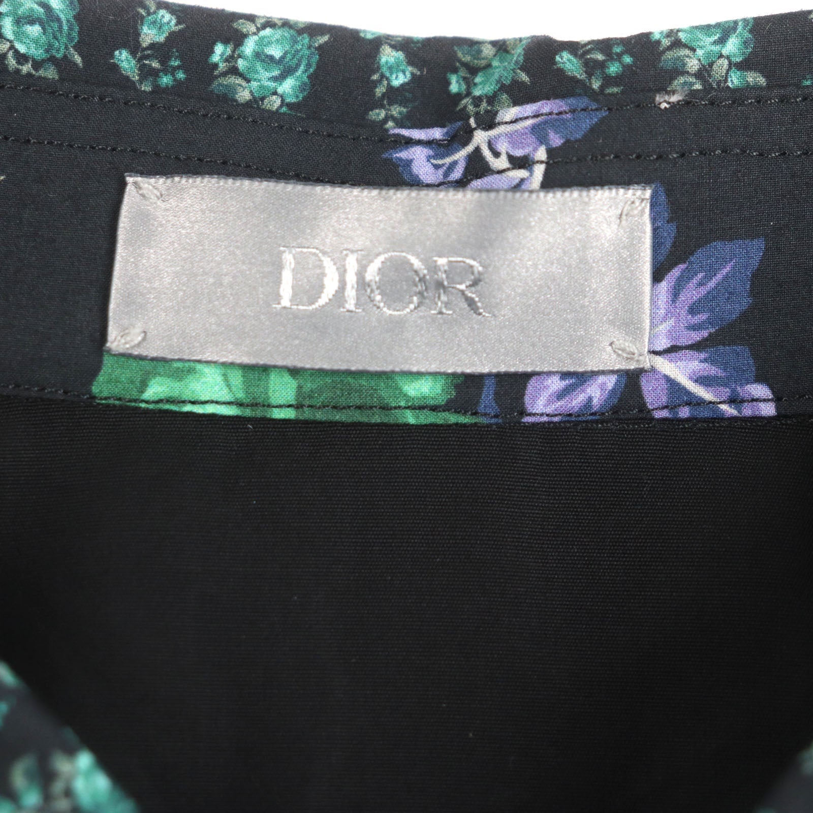 Excellent DIOR Short sleeve shirt Green black cotton mens 40 293C517A5679