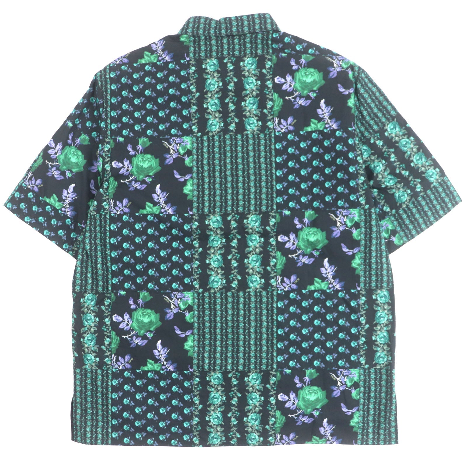 Excellent DIOR Short sleeve shirt Green black cotton mens 40 293C517A5679