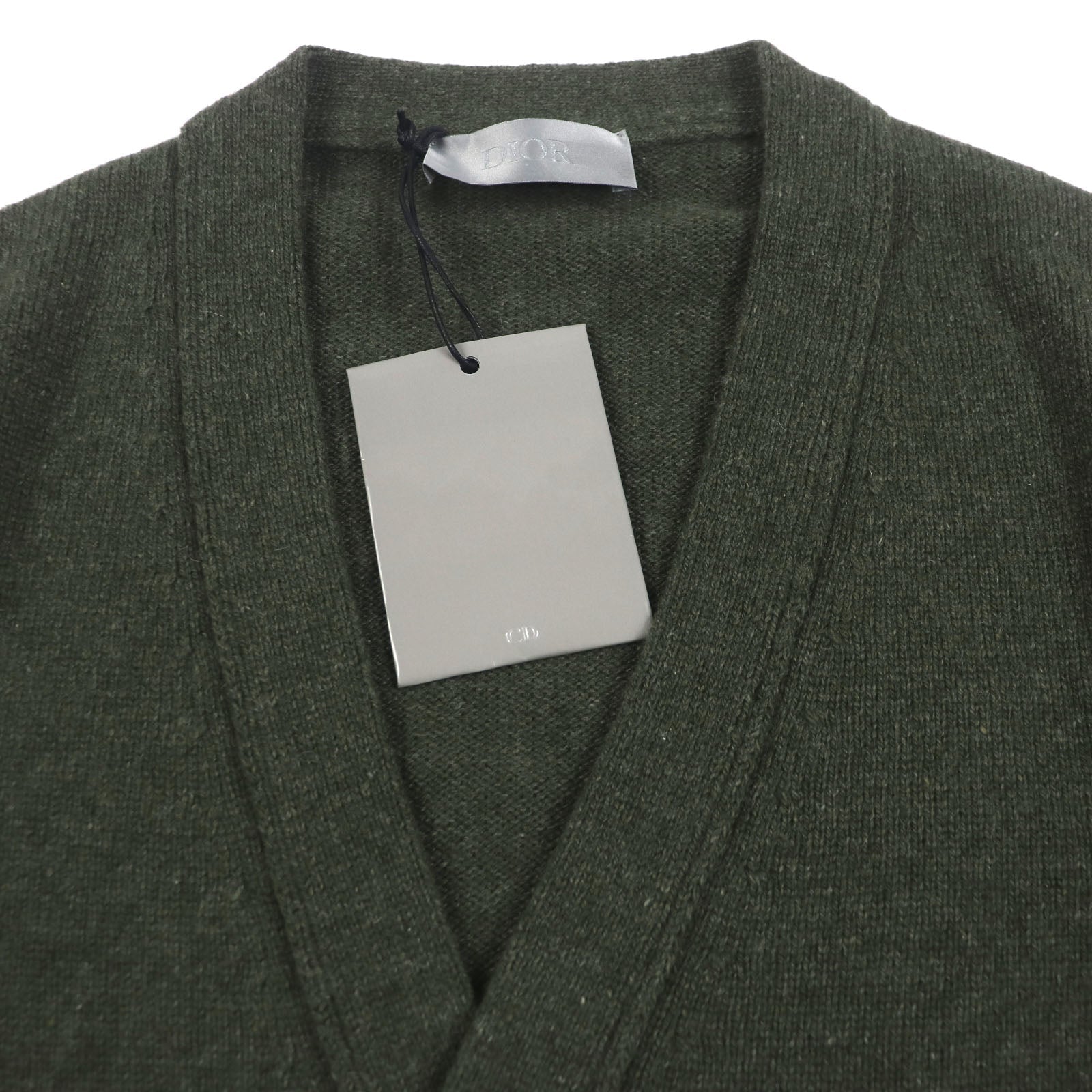 Pristine DIOR cardigan khaki cashmere mens M 243M230AT474